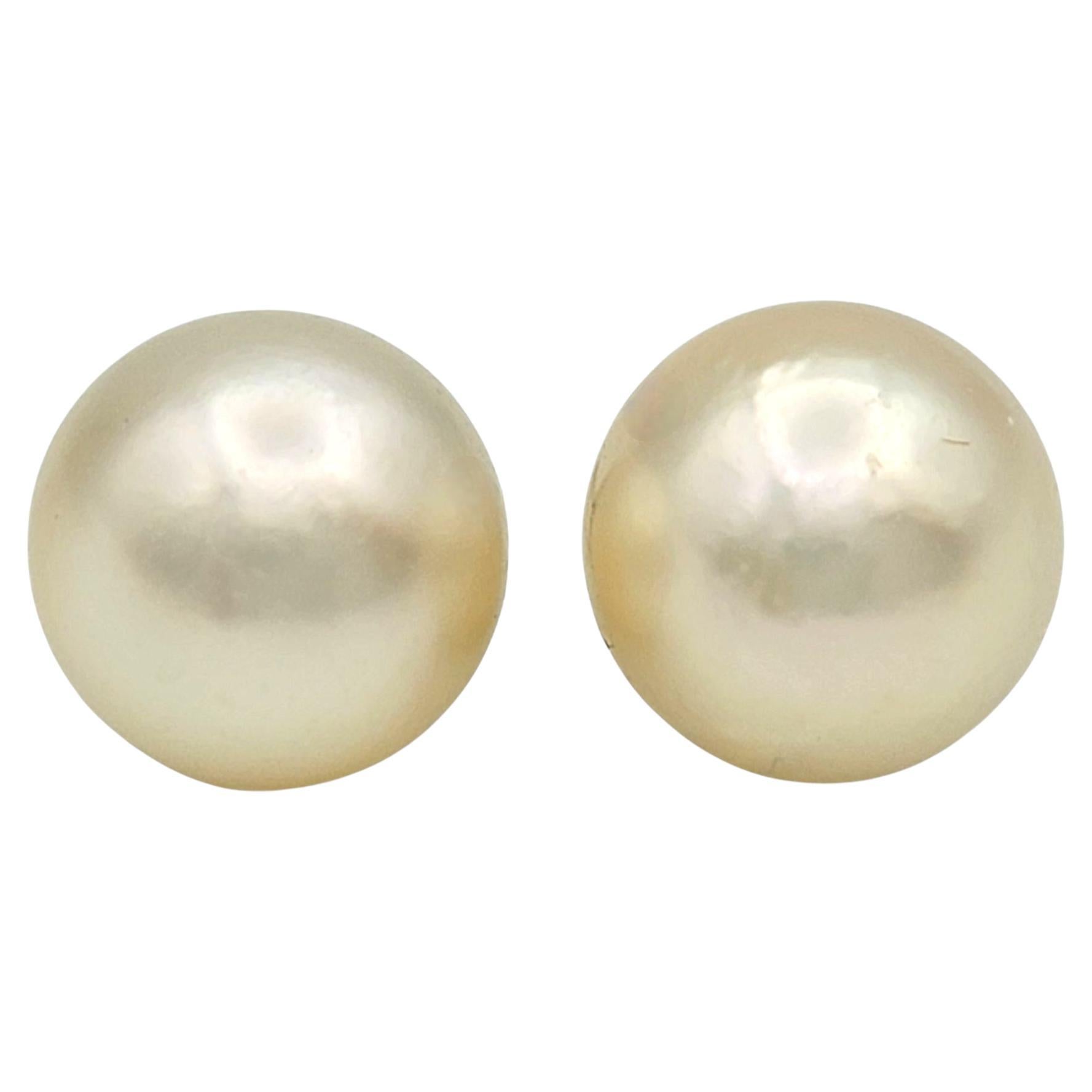 8 mm Chinese Freshwater Cultured Pearl Stud Earrings in 14 Karat White Gold
