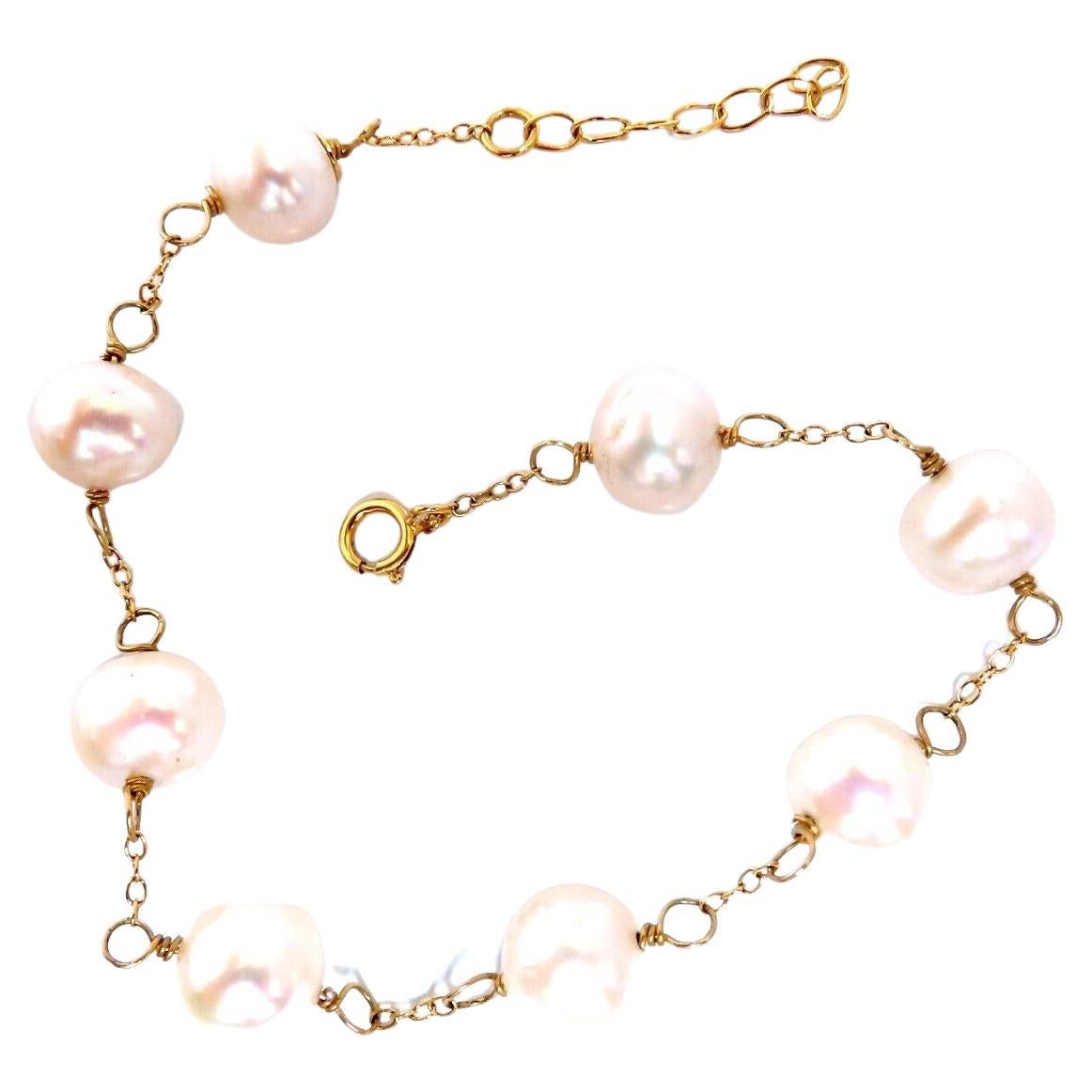 Bracelet en argent avec perles d'eau douce en vente