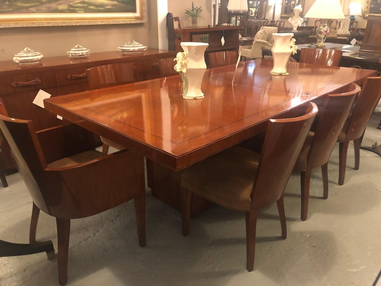 8 Modern Hollywood Mahogany Ralph Lauren Dining Chairs with Suede Seats 6  and 2 at 1stDibs
