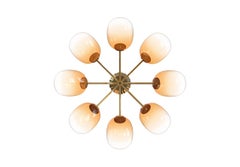 8 Module Candy Chandelier with Hand-blown Glass and Brass