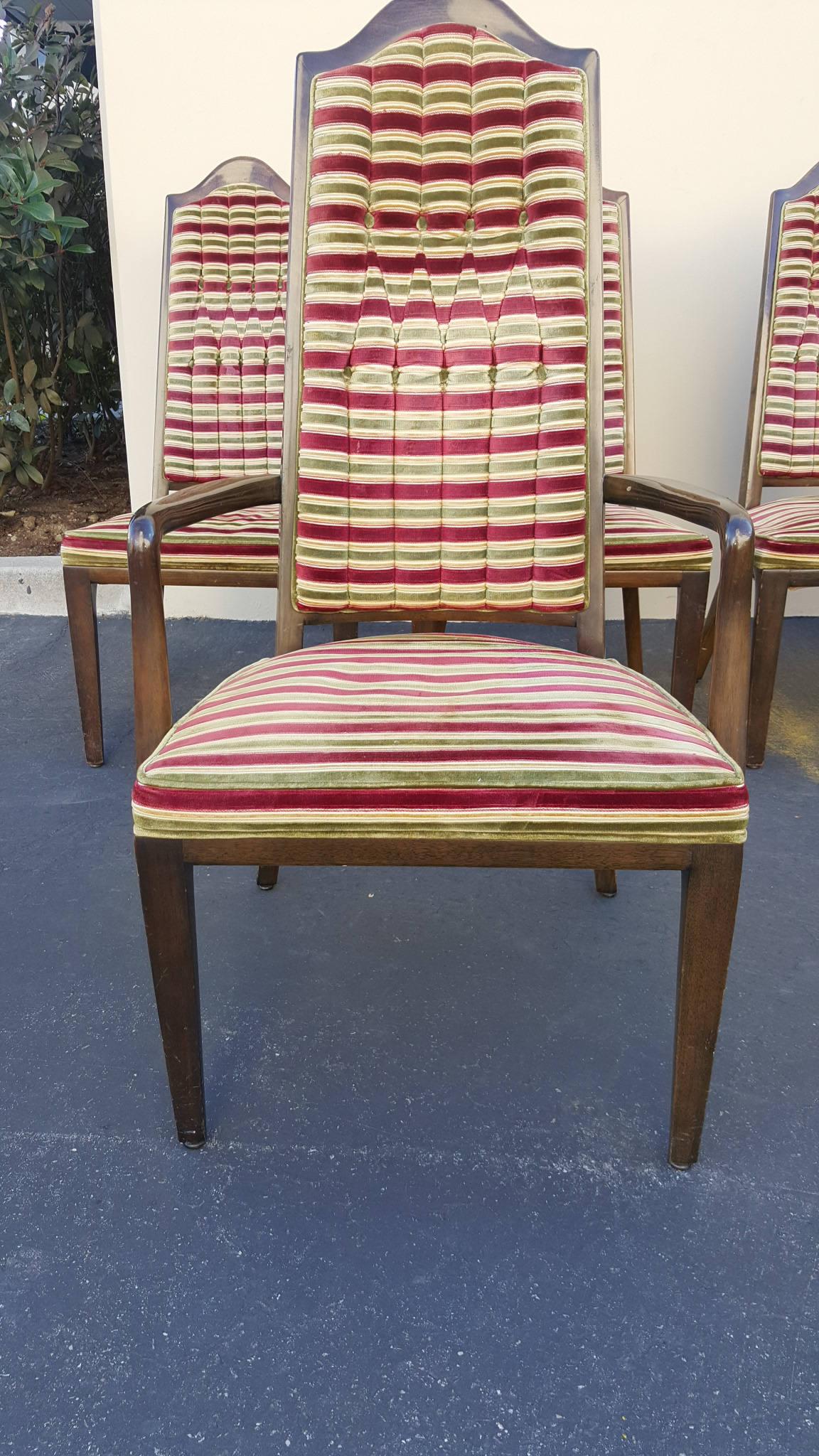 8 Monteverdi Young Dining Chairs by Maurice Bailey, Mid-Century Modern, 1960s In Good Condition For Sale In Monrovia, CA