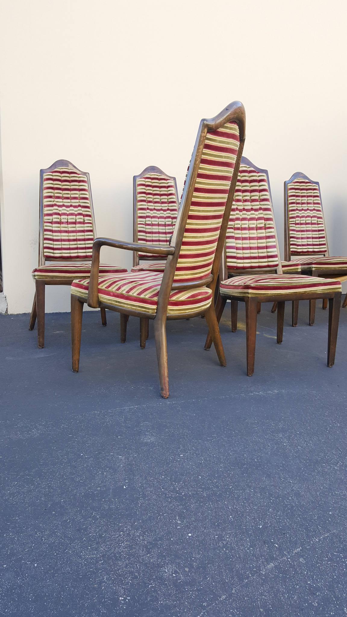 20th Century 8 Monteverdi Young Dining Chairs by Maurice Bailey, Mid-Century Modern, 1960s For Sale