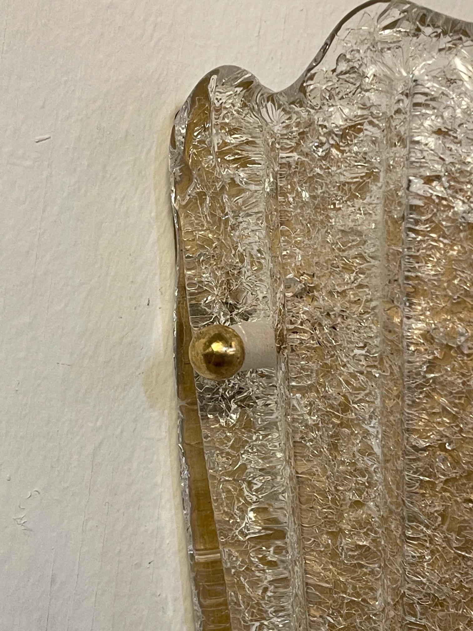 Vetro di Murano 8 lampade da parete a forma di conchiglia in vetro di Murano