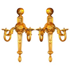 8 Neoclassical Gilt Bronze Sconces