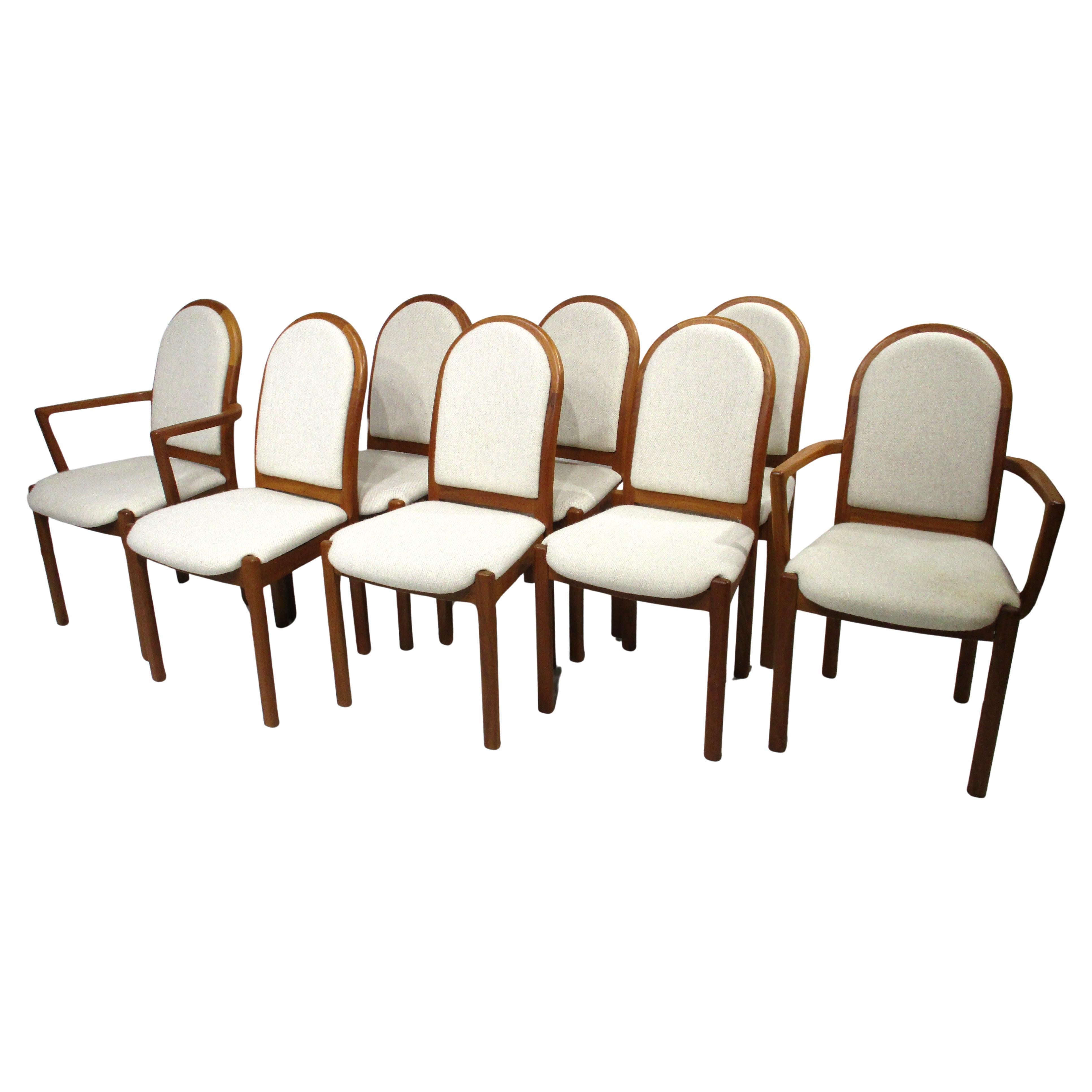 8 Niels Otto Moller Styled Danish styled Teak Upholstered Dining Chairs