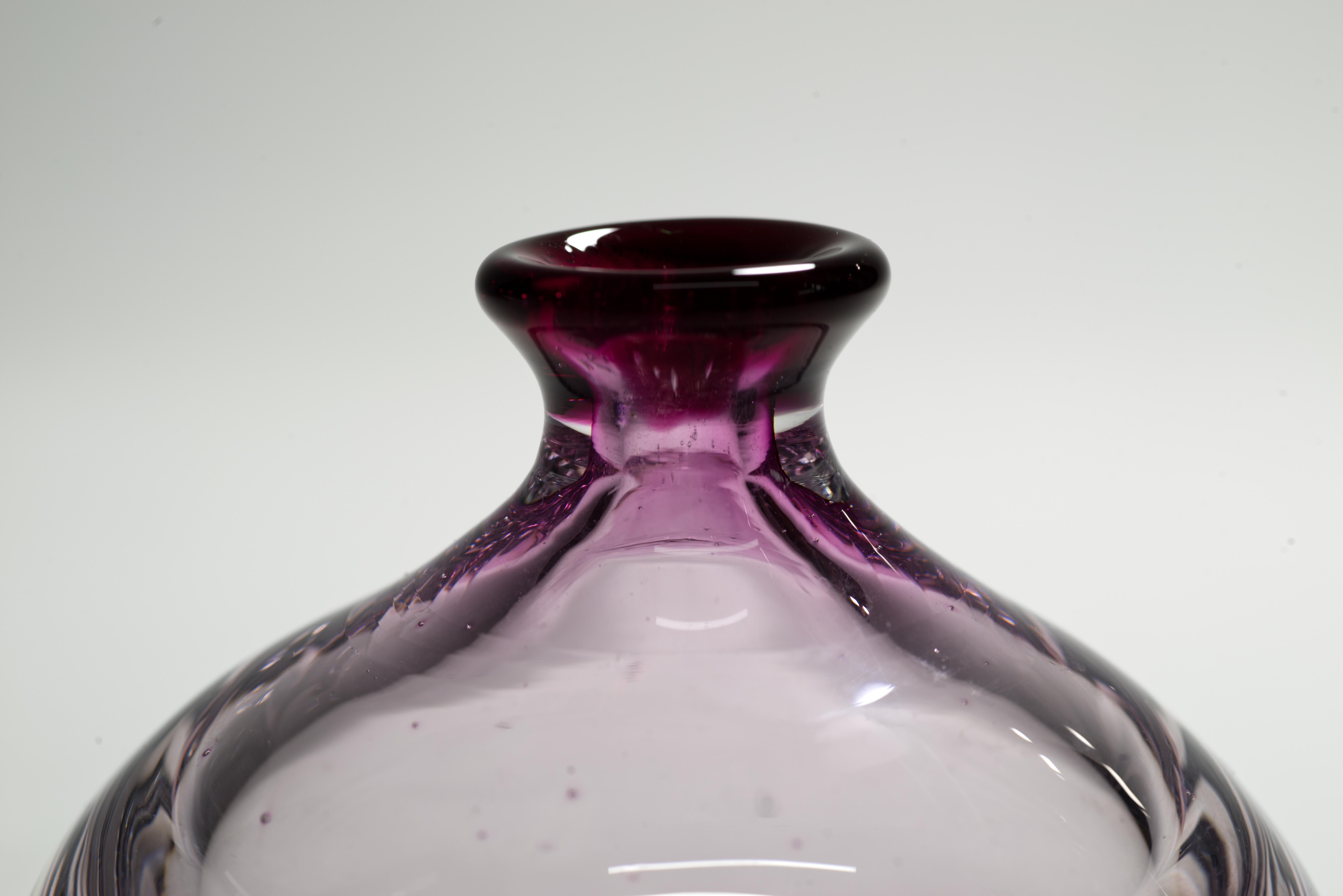Hand-Crafted Eva Englund for Orrefors Pink Sommerso Bud Vase, Scandinavian Modern