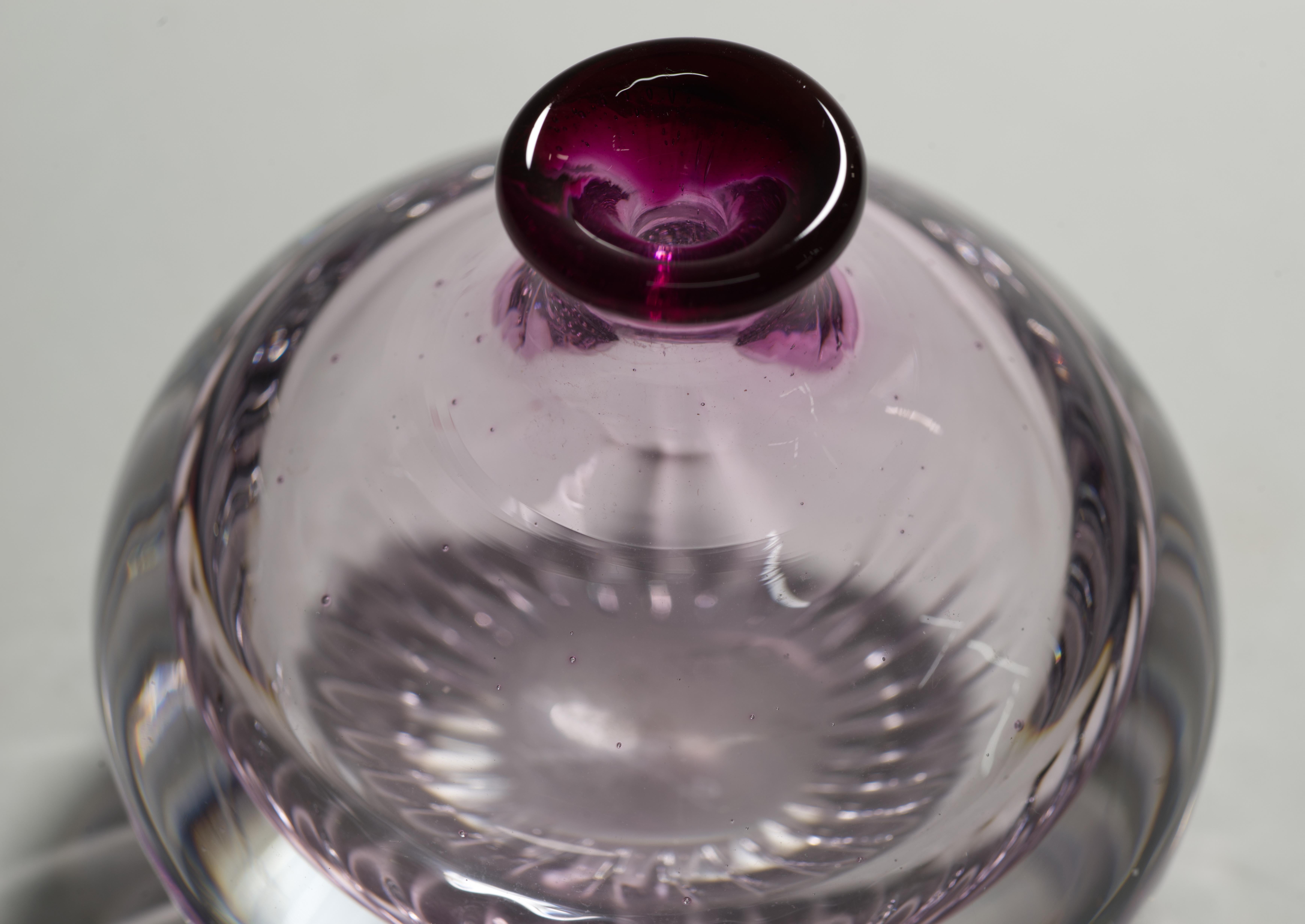 Eva Englund for Orrefors Pink Sommerso Bud Vase, Scandinavian Modern In Good Condition In Clifton Springs, NY