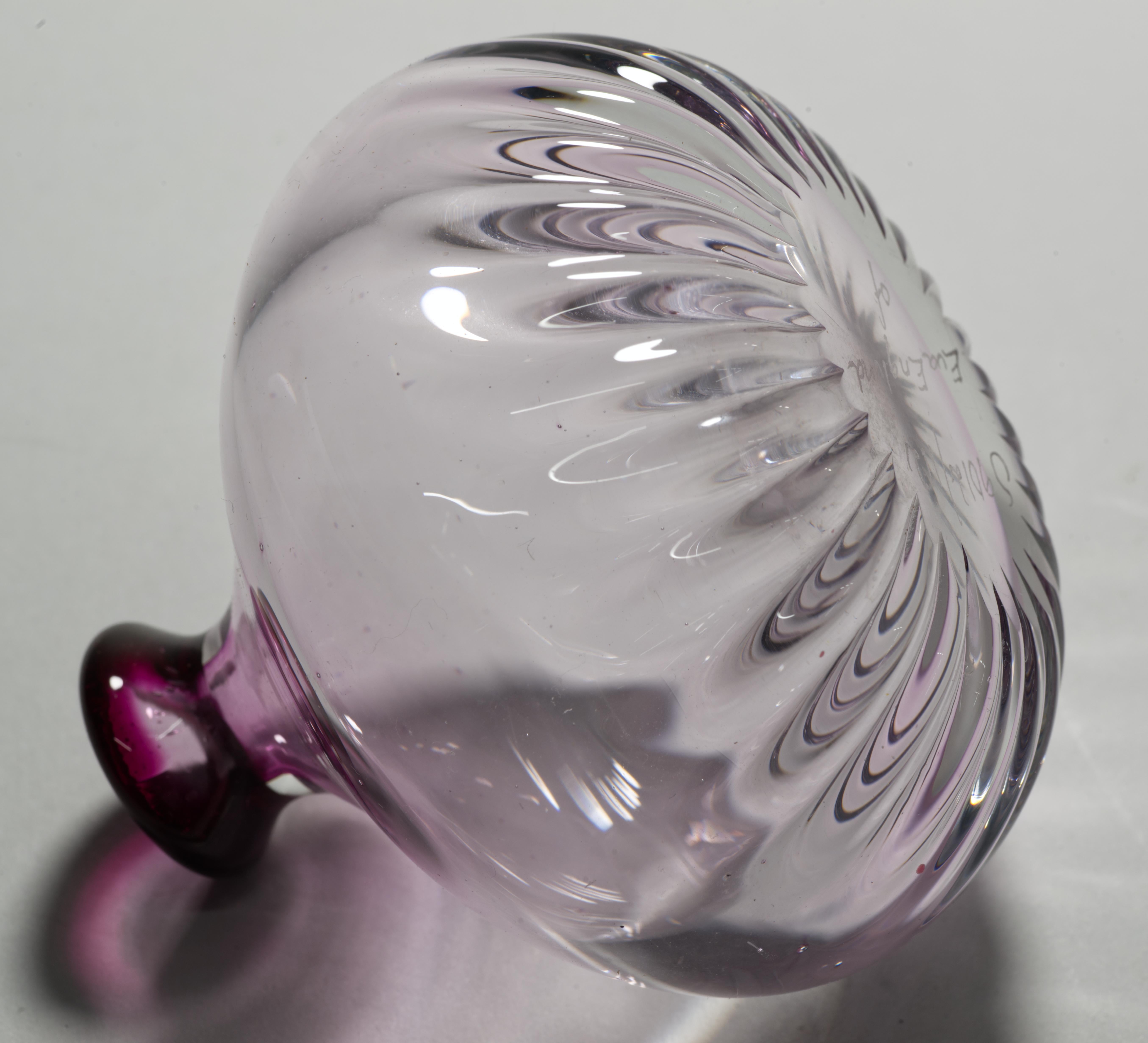 Eva Englund for Orrefors Pink Sommerso Bud Vase, Scandinavian Modern 1