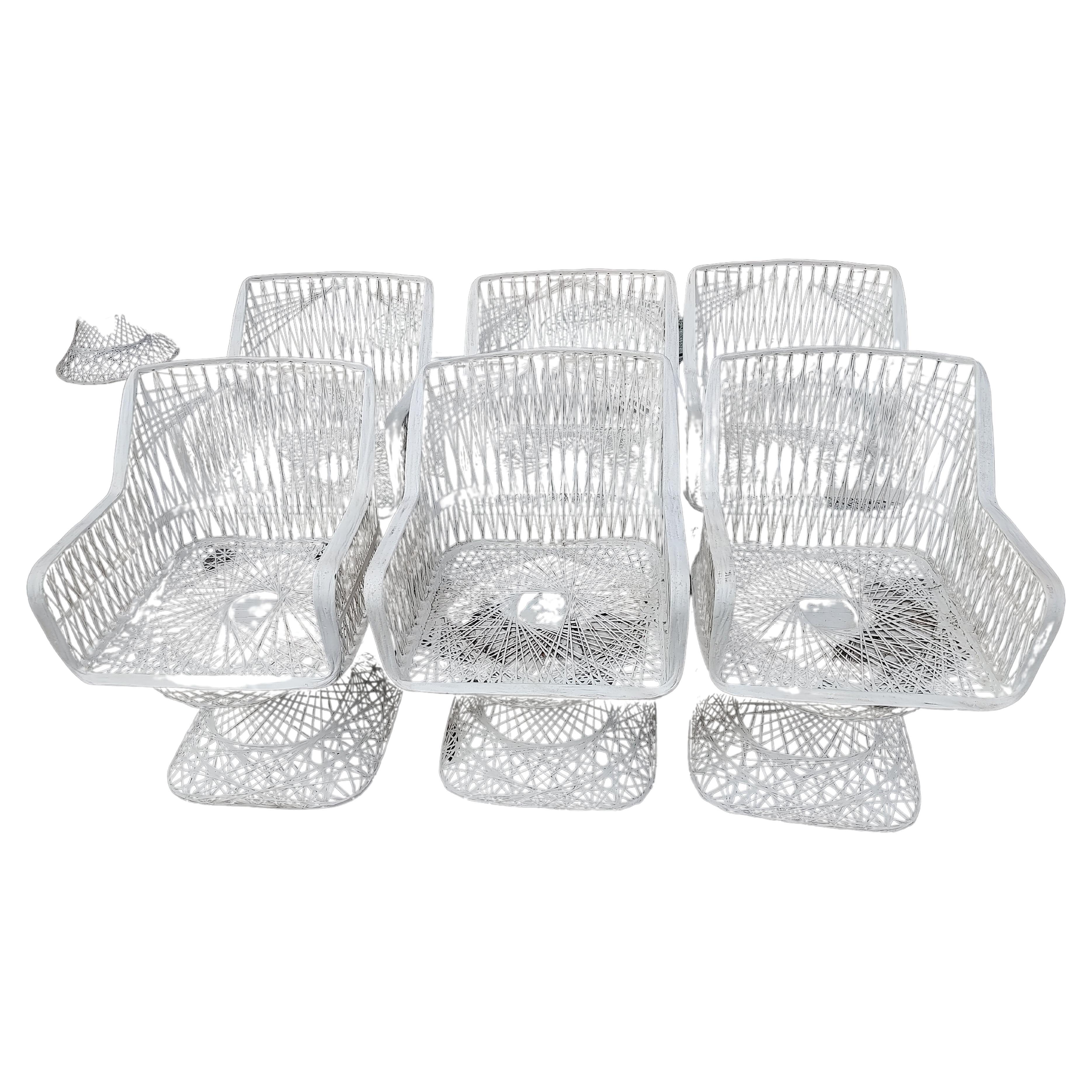 Juego de comedor escultural de fibra de vidrio hilada, 8 piezas, moderno de mediados de siglo, de Russell Woodard en venta 4