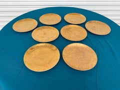 8 pezzi di Insalatiere dorate "Grande Antico" di Piero Fornasetti degli anni '50