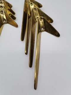 8 Pcs., Wall Hooks, Brass, Hertha Baller Vienna, Austria