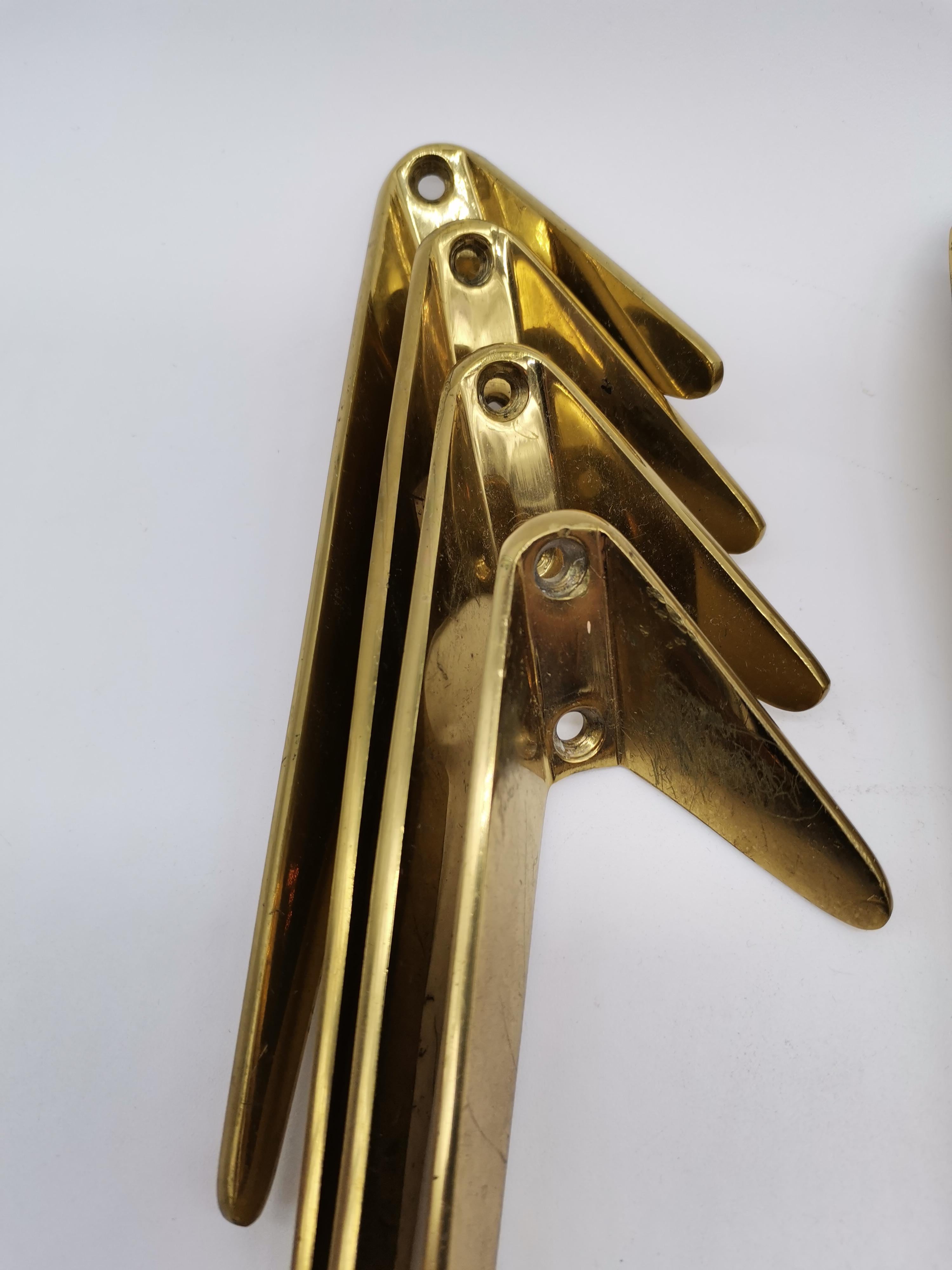 Oggetti in metallo 8 pezzi, Ganci da parete, Ottone, Hertha Baller Vienna, Austria in vendita