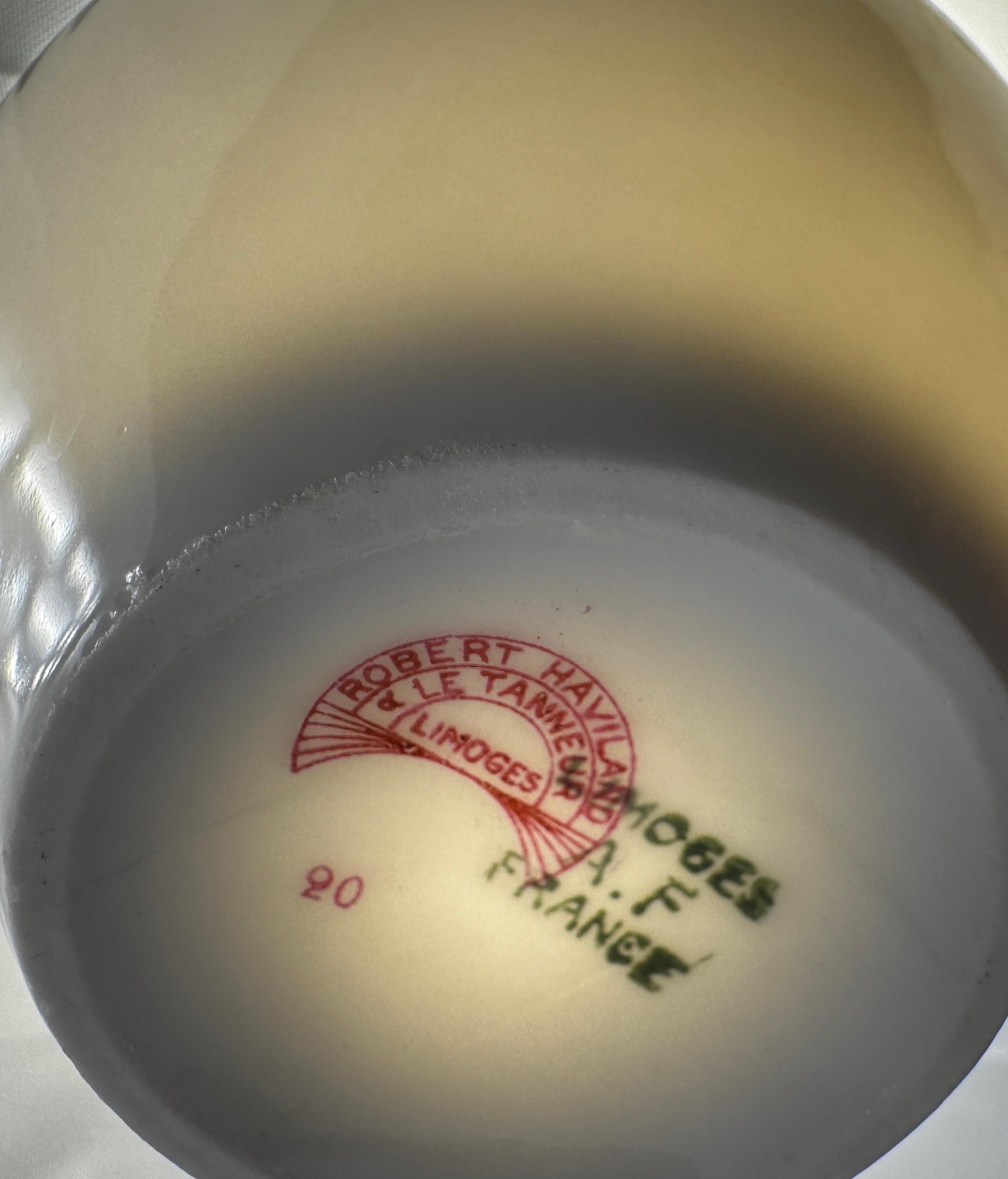 Juego de té modernista para 7 personas Theodore Haviland Le Tanneur Porcelana de Limoges 1929 en Bueno estado para la venta en Crespières, FR