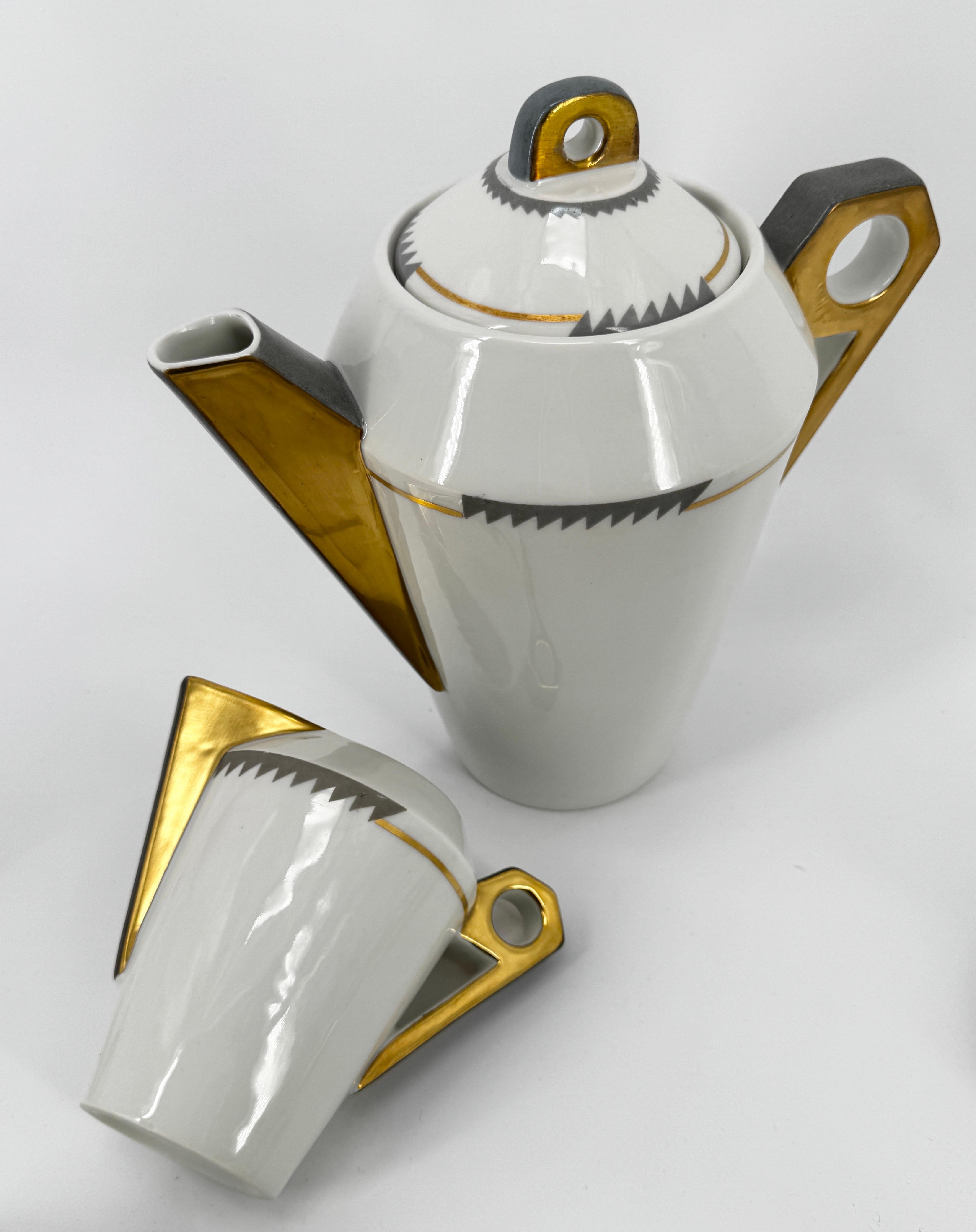 Juego de té modernista para 7 personas Theodore Haviland Le Tanneur Porcelana de Limoges 1929 en venta 6