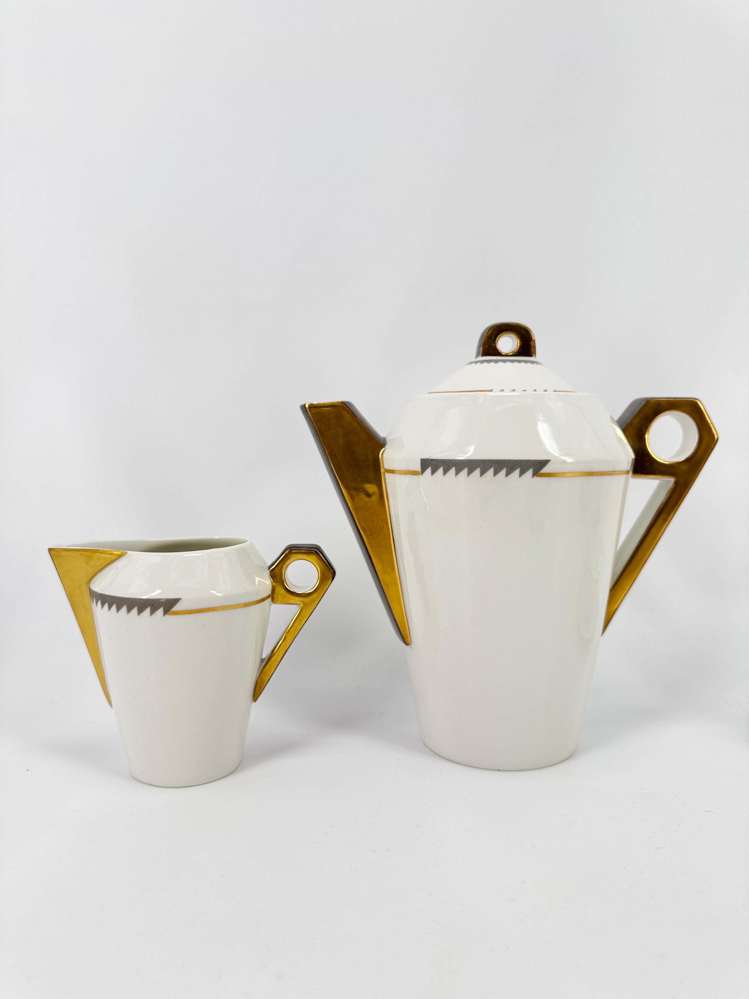 Juego de té modernista para 7 personas Theodore Haviland Le Tanneur Porcelana de Limoges 1929 en venta 10