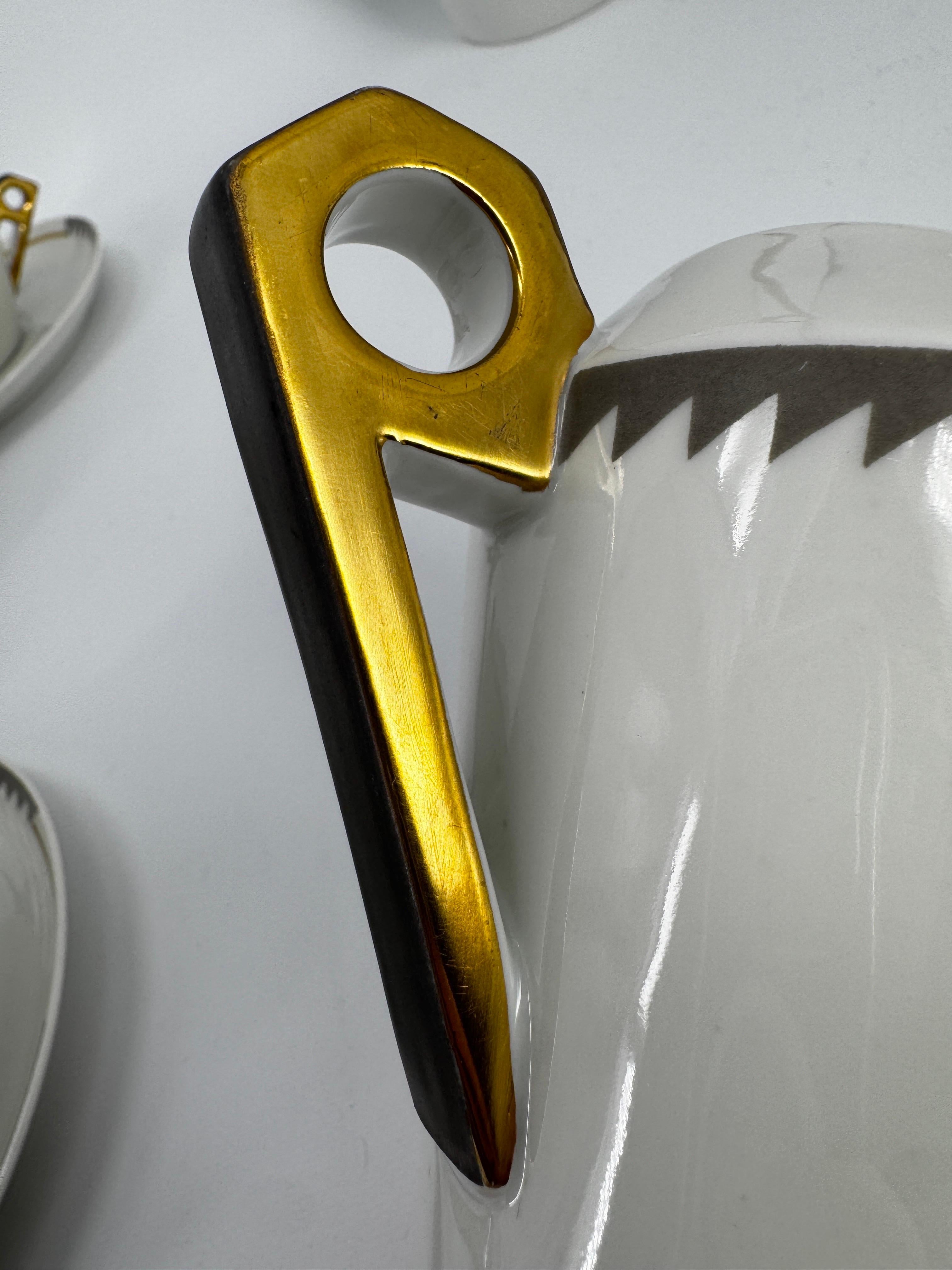 Juego de té modernista para 7 personas Theodore Haviland Le Tanneur Porcelana de Limoges 1929 en venta 11
