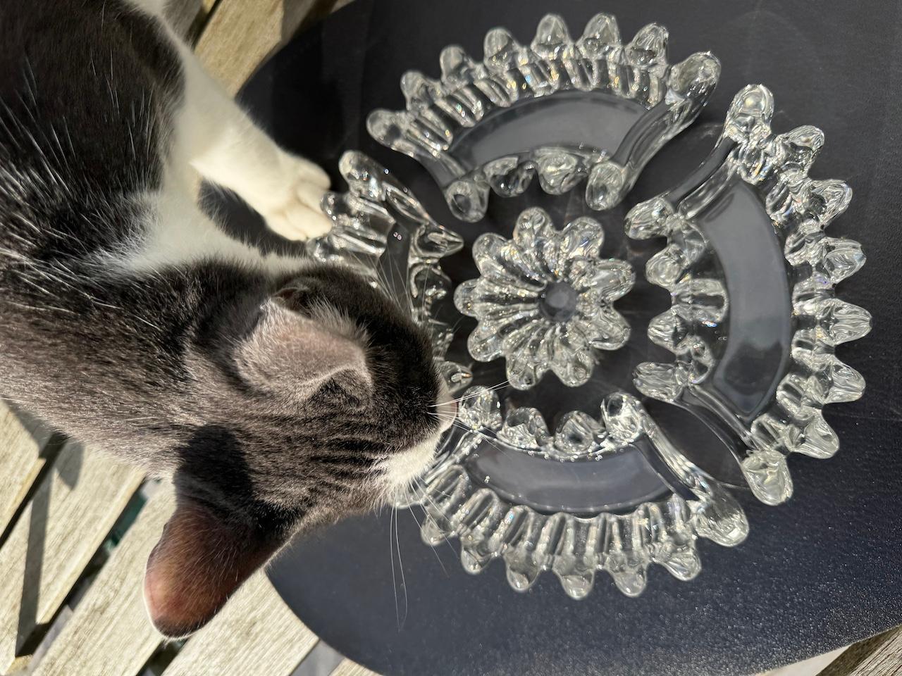 Centre de table Art Déco de 8 pièces en cristal français comprenant 2 chandeliers 5
