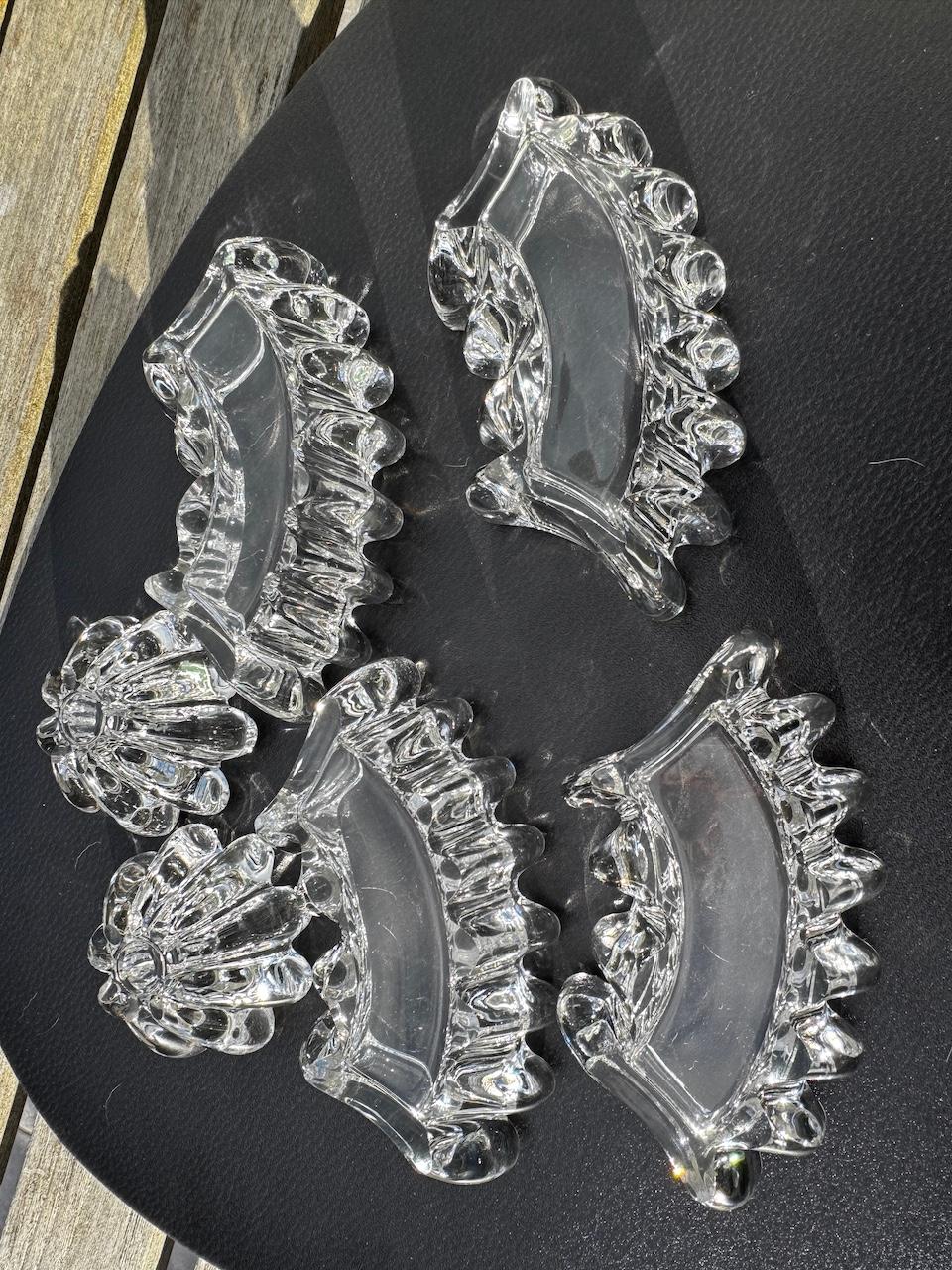 Centre de table Art Déco de 8 pièces en cristal français comprenant 2 chandeliers 6