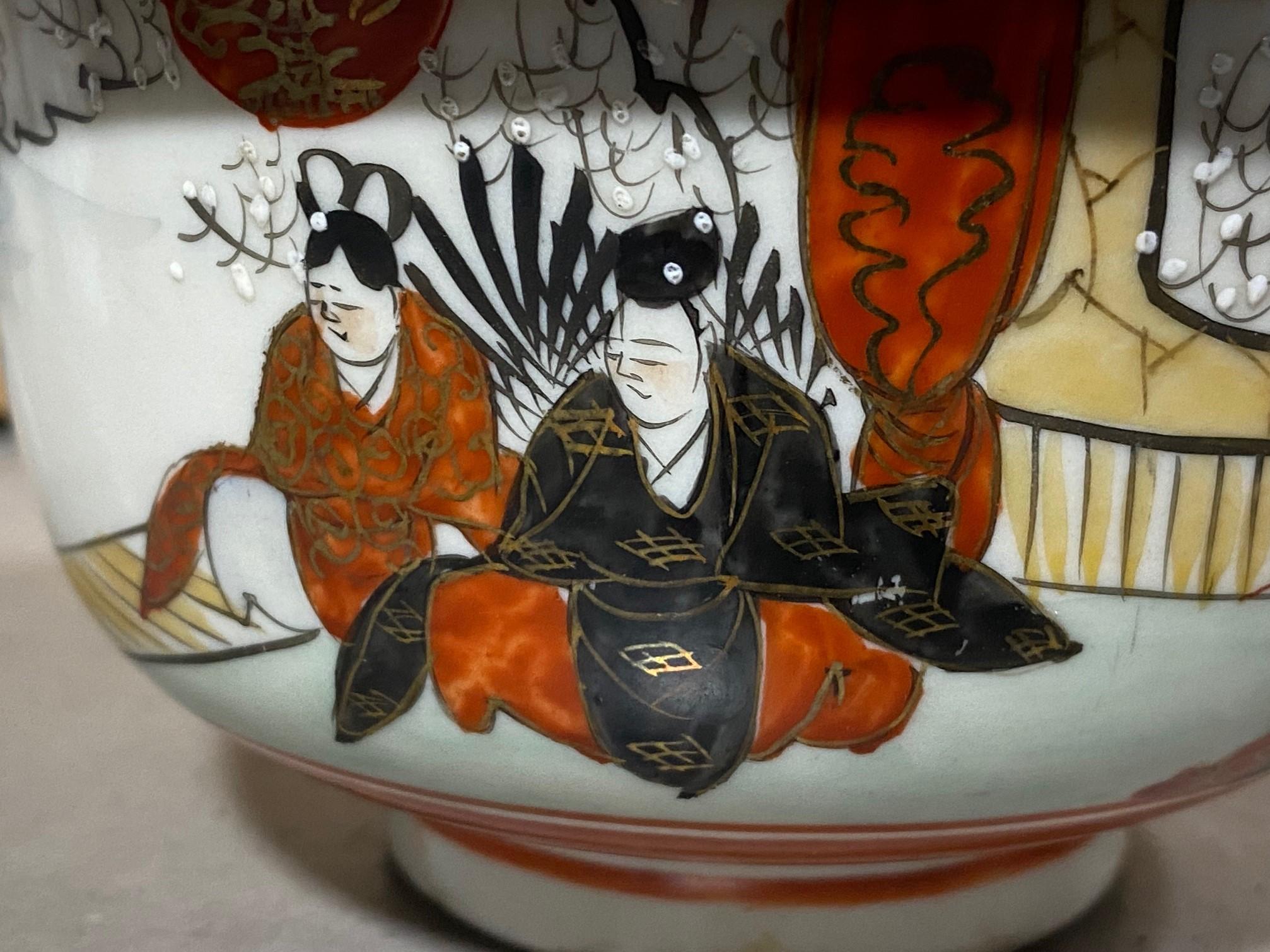kutani hand painted japan tea set