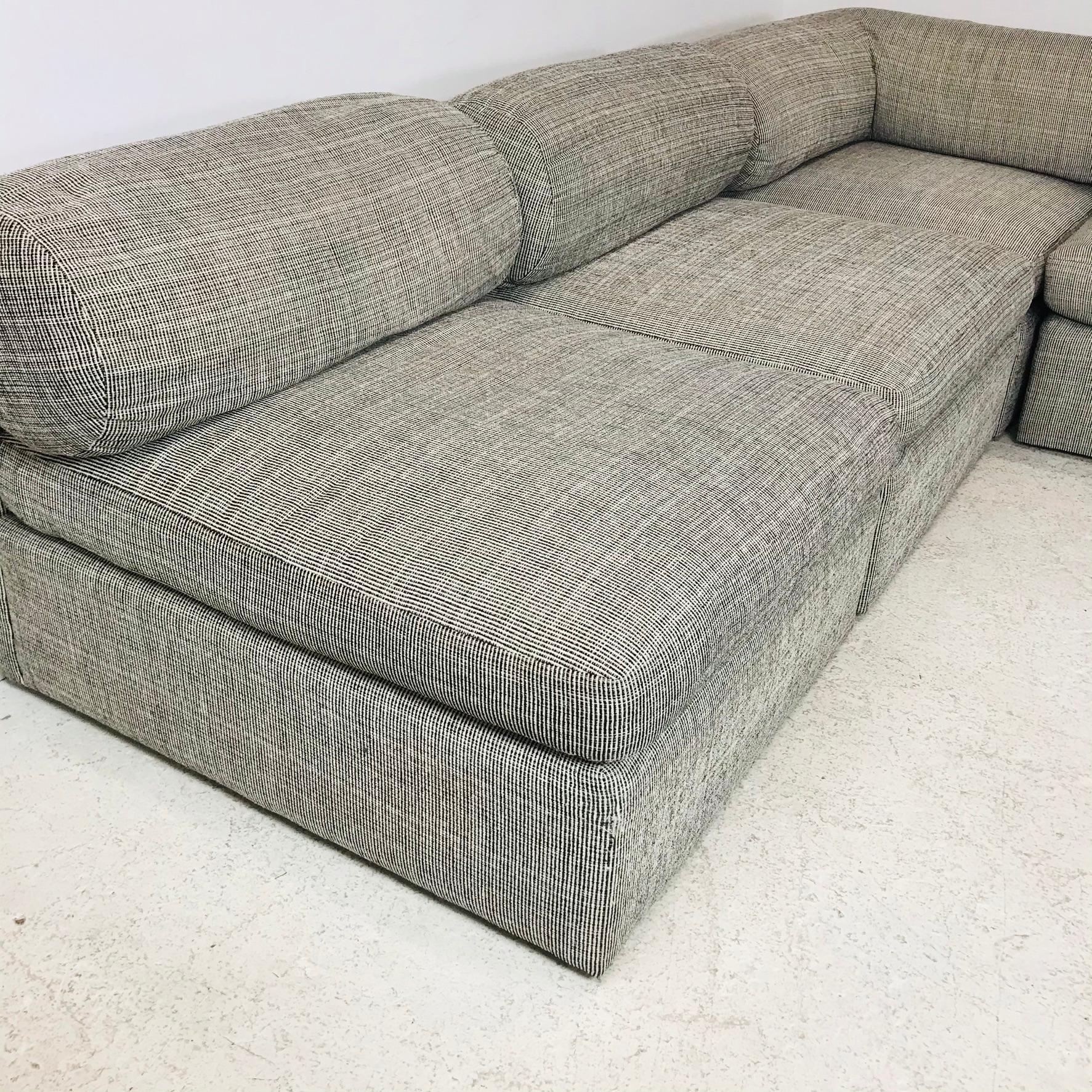 Fabric 8-Piece Milo Baughman Sectional Sofa