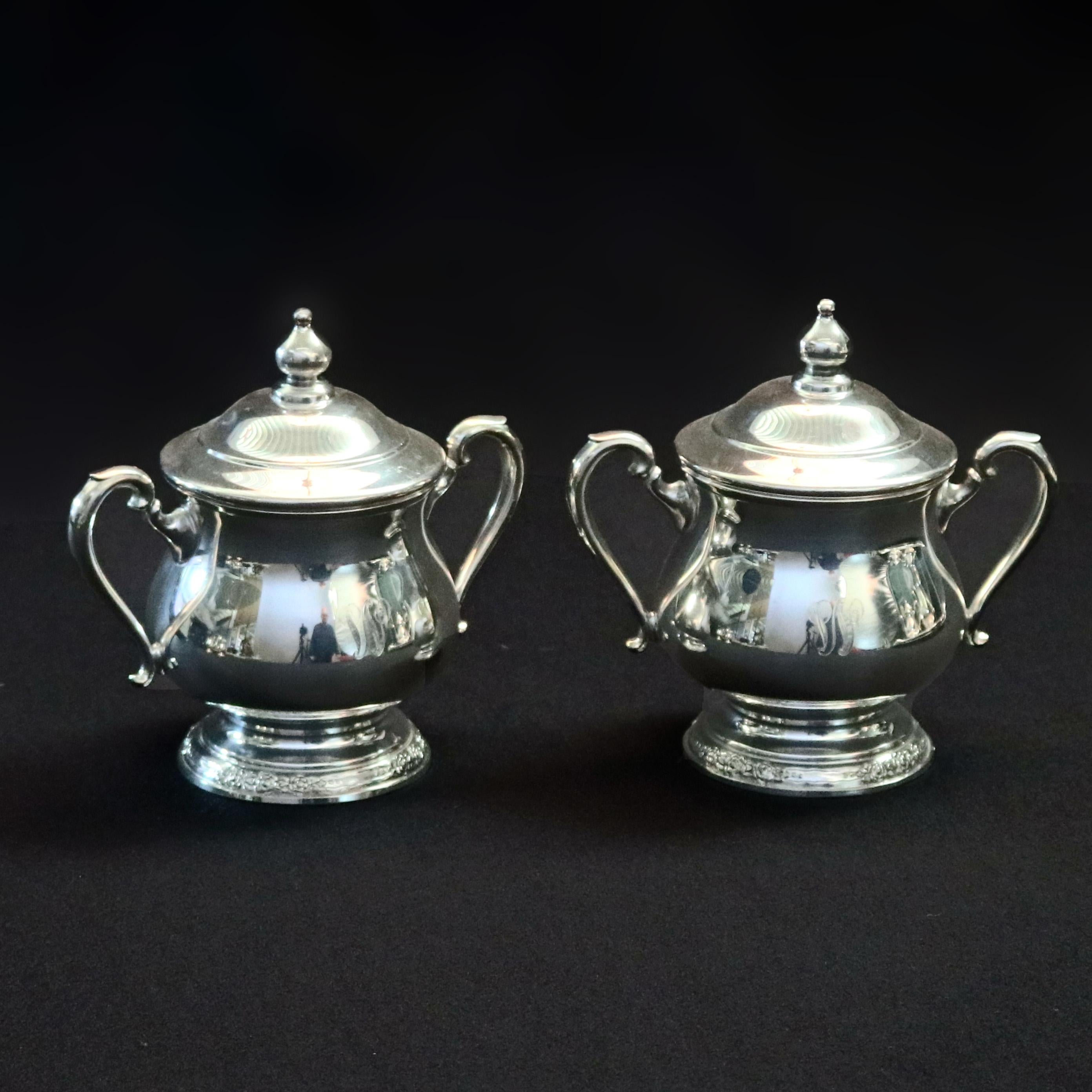 8-Piece Silver Plate Coffee & Tea Service Monogrammed 