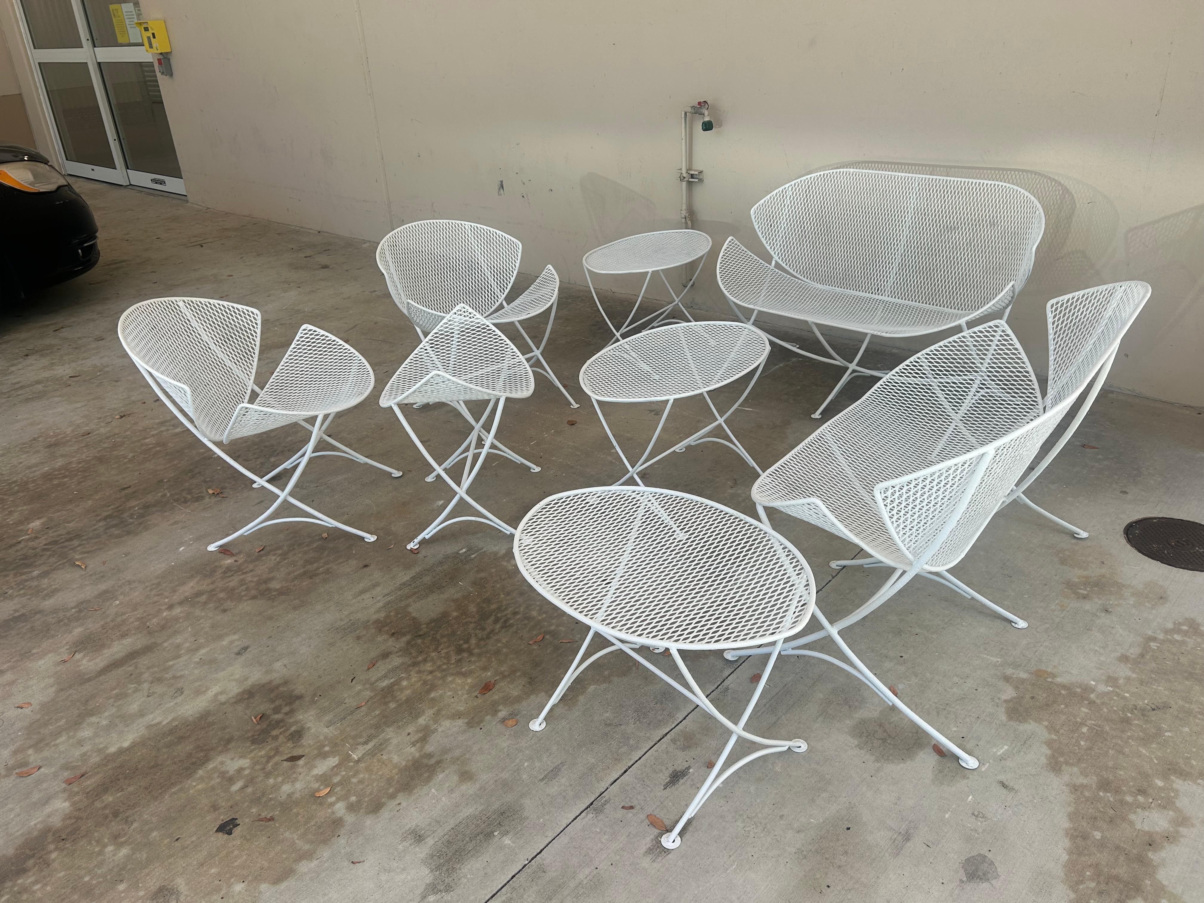 Mid-Century Modern 8 Piece Suite Tempestini for Salterini  Orange Slice set. For Sale