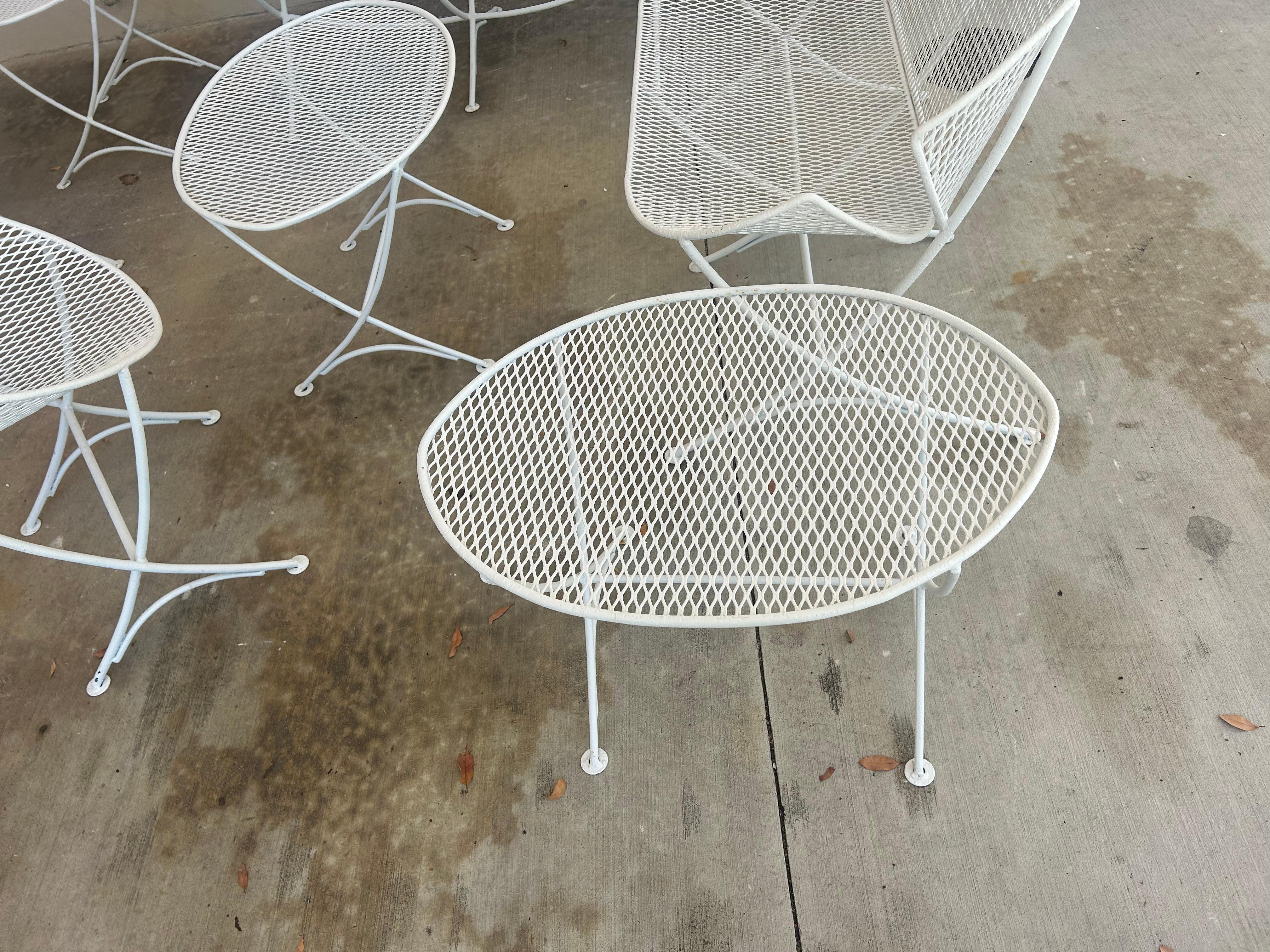 Wrought Iron 8 Piece Suite Tempestini for Salterini  Orange Slice set. For Sale