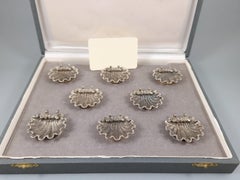 8 Place Card Holders / Salt Cellars in Solid Silver