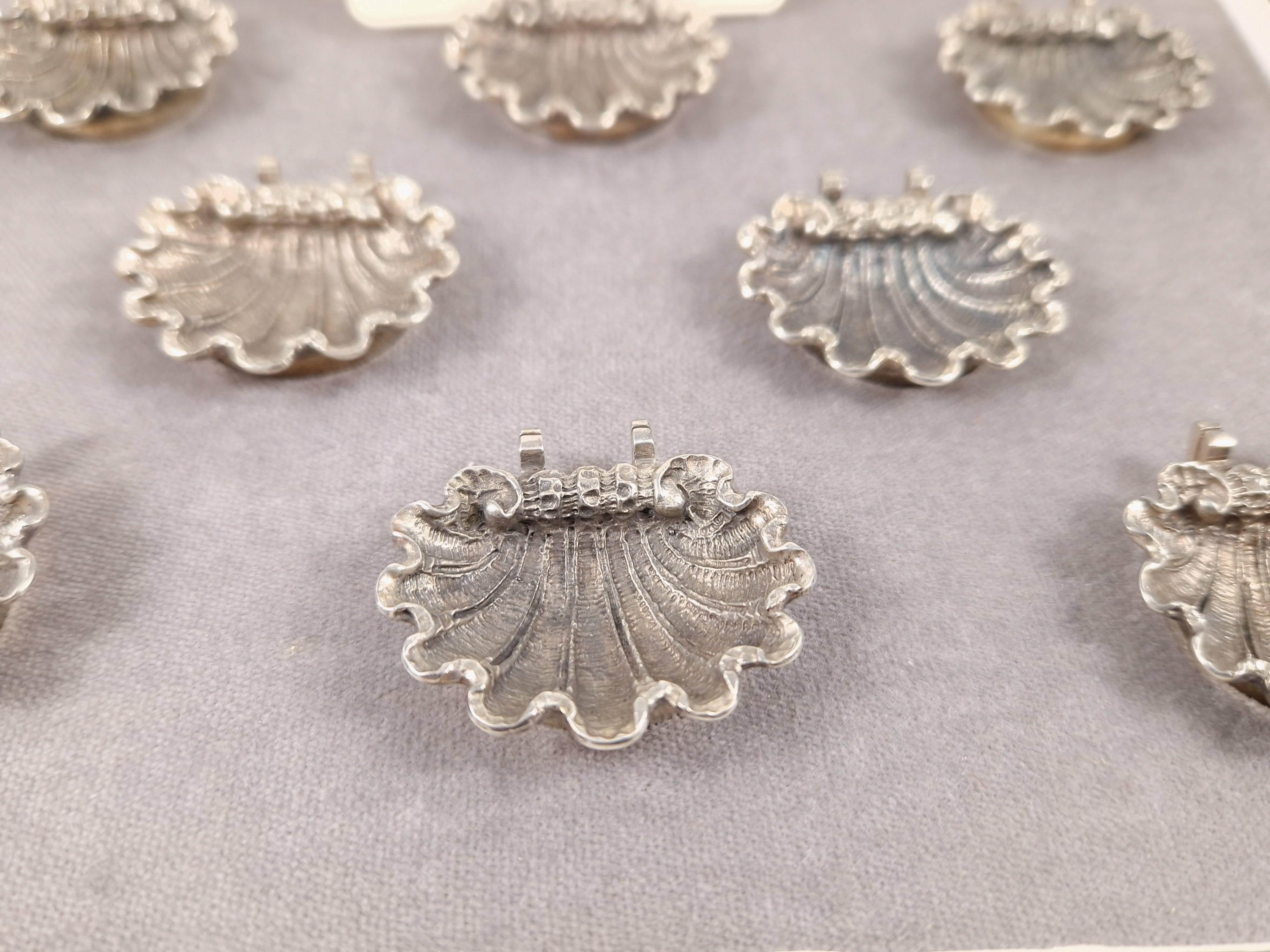 8 Place Card Holders / Salt Cellars in Solid Silver In Excellent Condition In Saint-Ouen, FR
