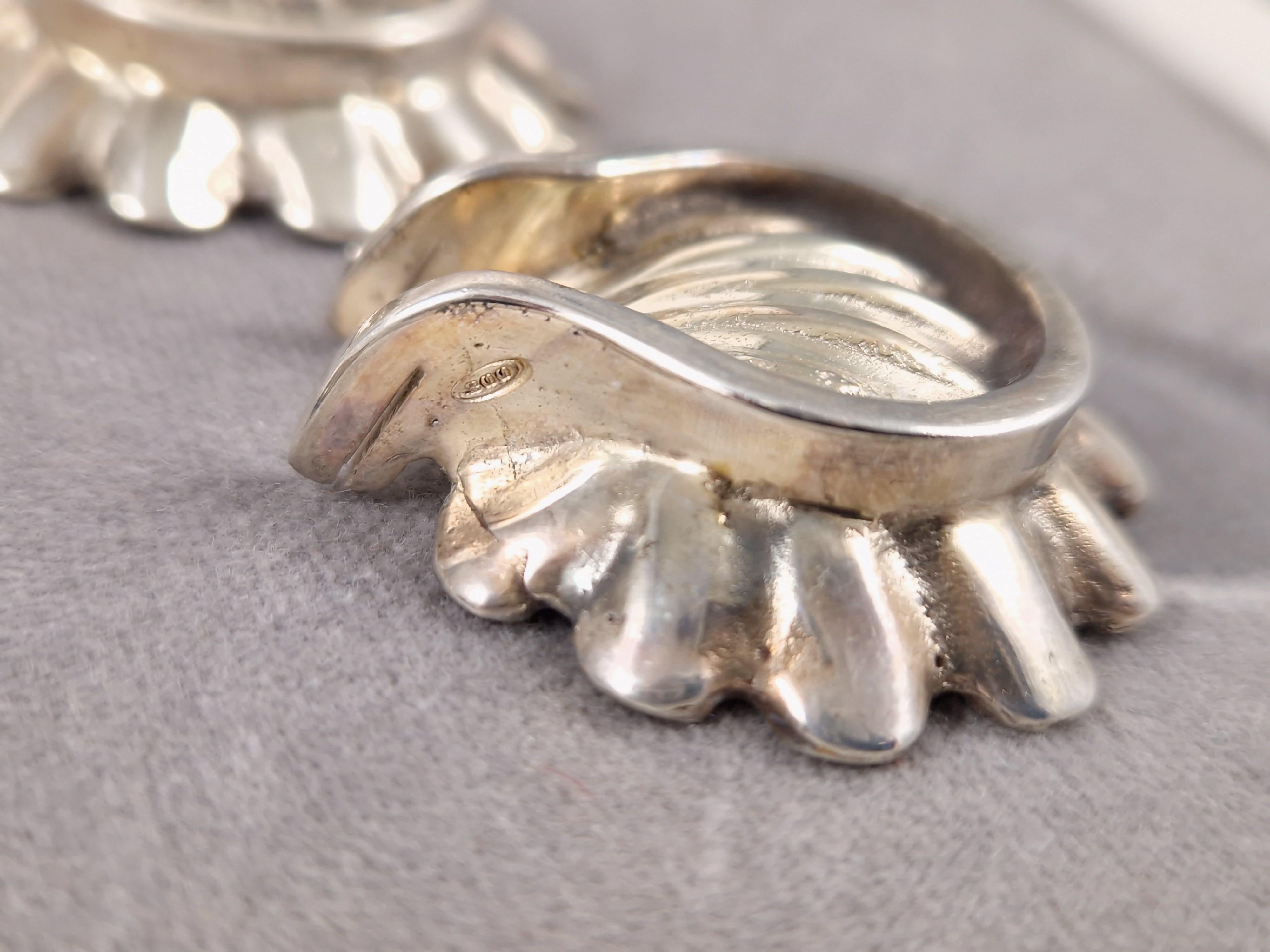 8 Place Card Holders / Salt Cellars in Solid Silver 1