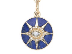 8-Point Star with Lapis and Diamond Pendant 14k Gold R4431