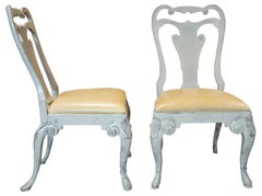 8 Ralph Lauren Henredon Beekman George II Mahogany Leather Dining Side Chairs