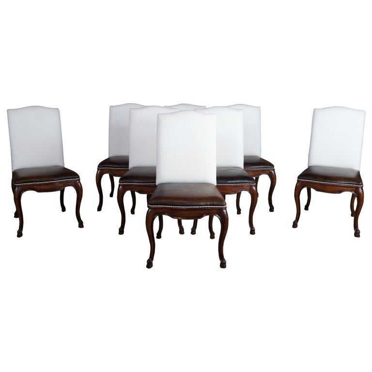 Ralph Lauren Henredon Duke Side Dining Chairs Mahogany Leather