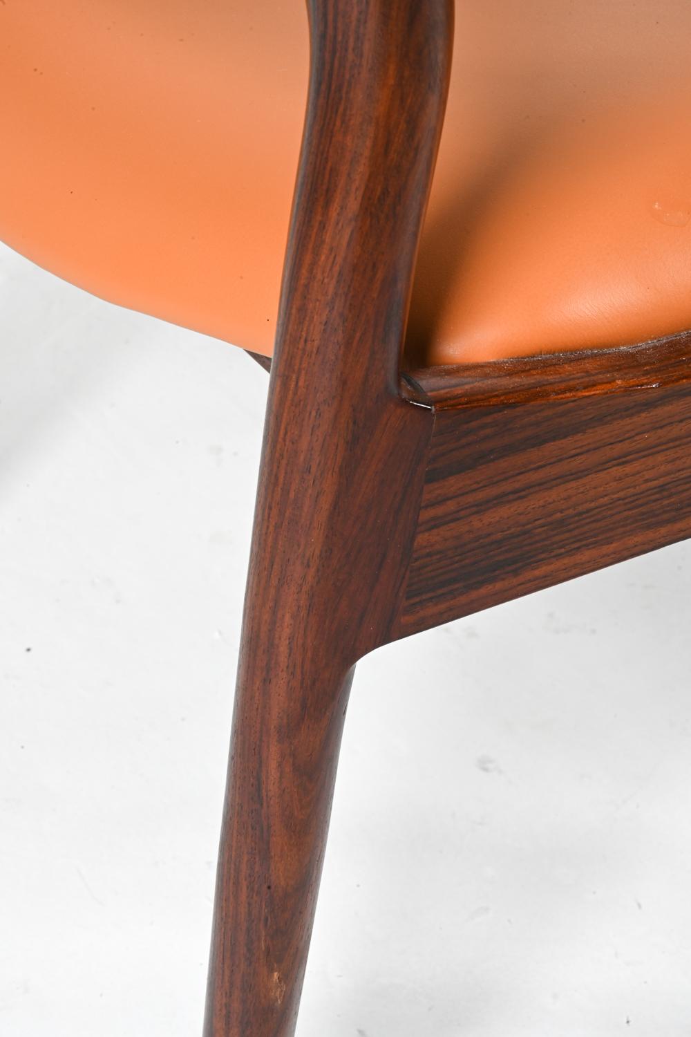 '8' Rare Rosewood Dining Armchairs Attributed to Arne Vodder for Cado, Denmark For Sale 10