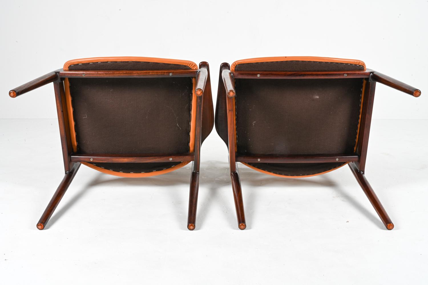 '8' Rare Rosewood Dining Armchairs Attributed to Arne Vodder for Cado, Denmark For Sale 12