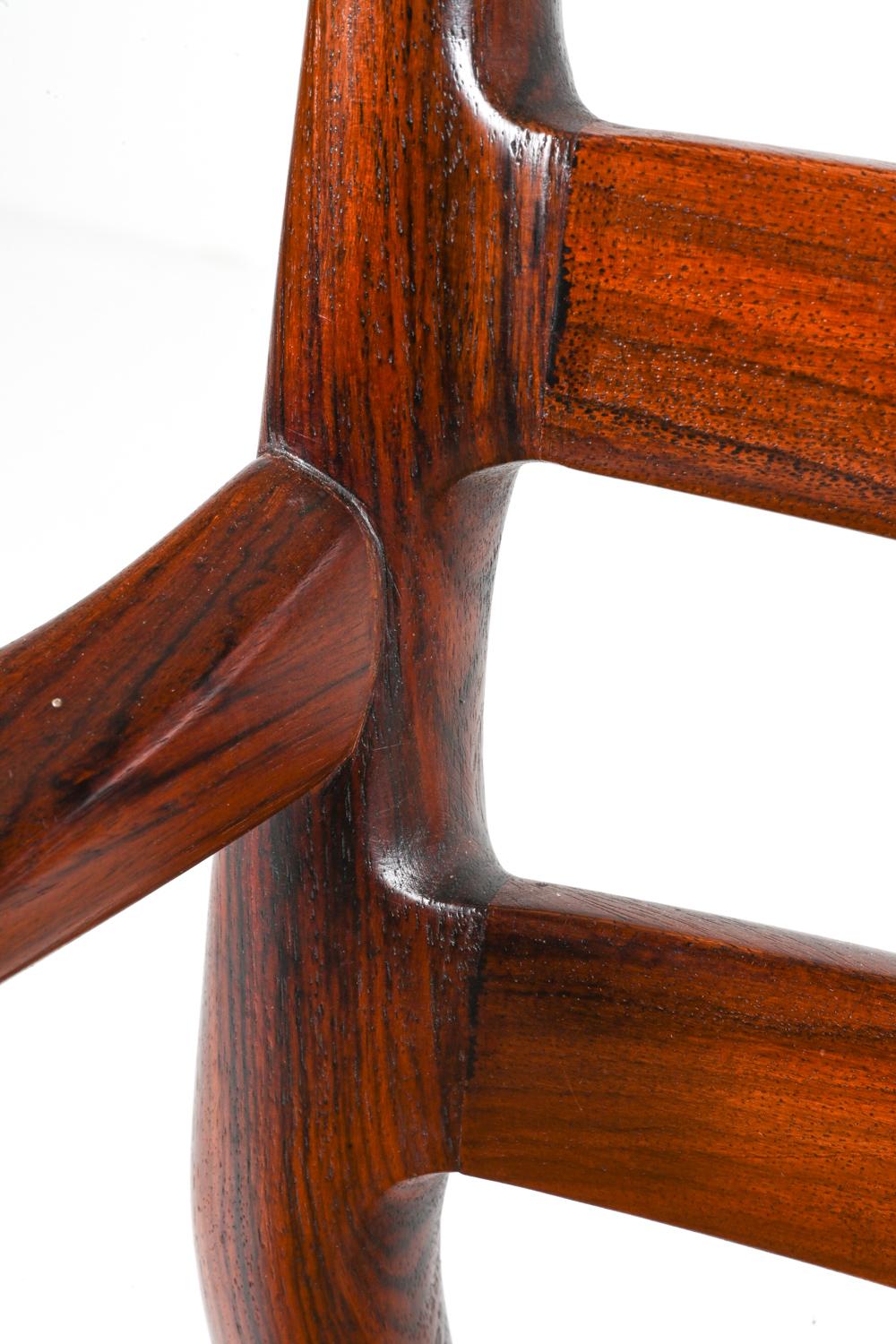 '8' Rare Rosewood Dining Armchairs Attributed to Arne Vodder for Cado, Denmark For Sale 2