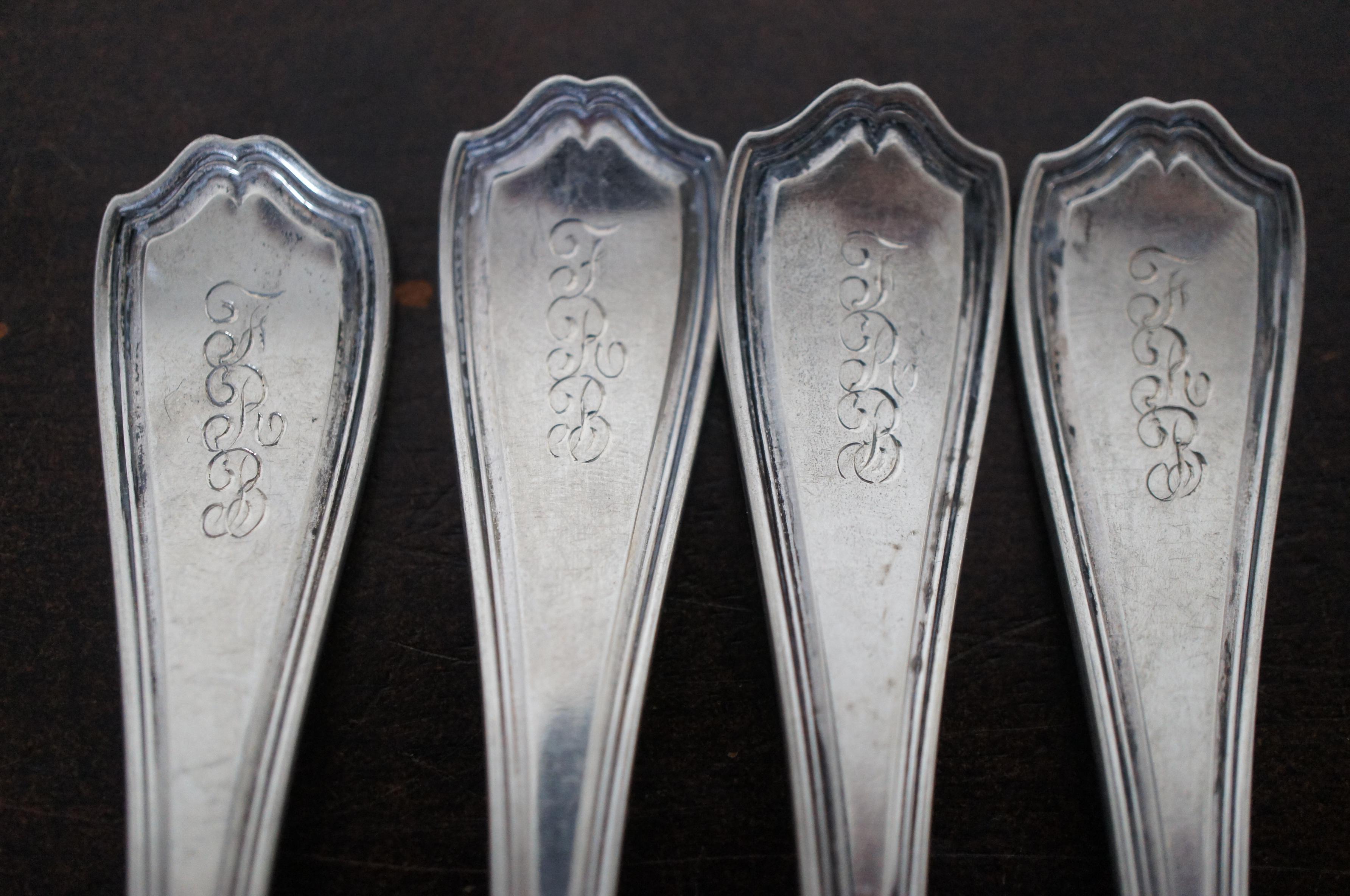 8 Reed & Barton Antique Sterling Silver Hepplewhite Engraved Cocktail Forks 2
