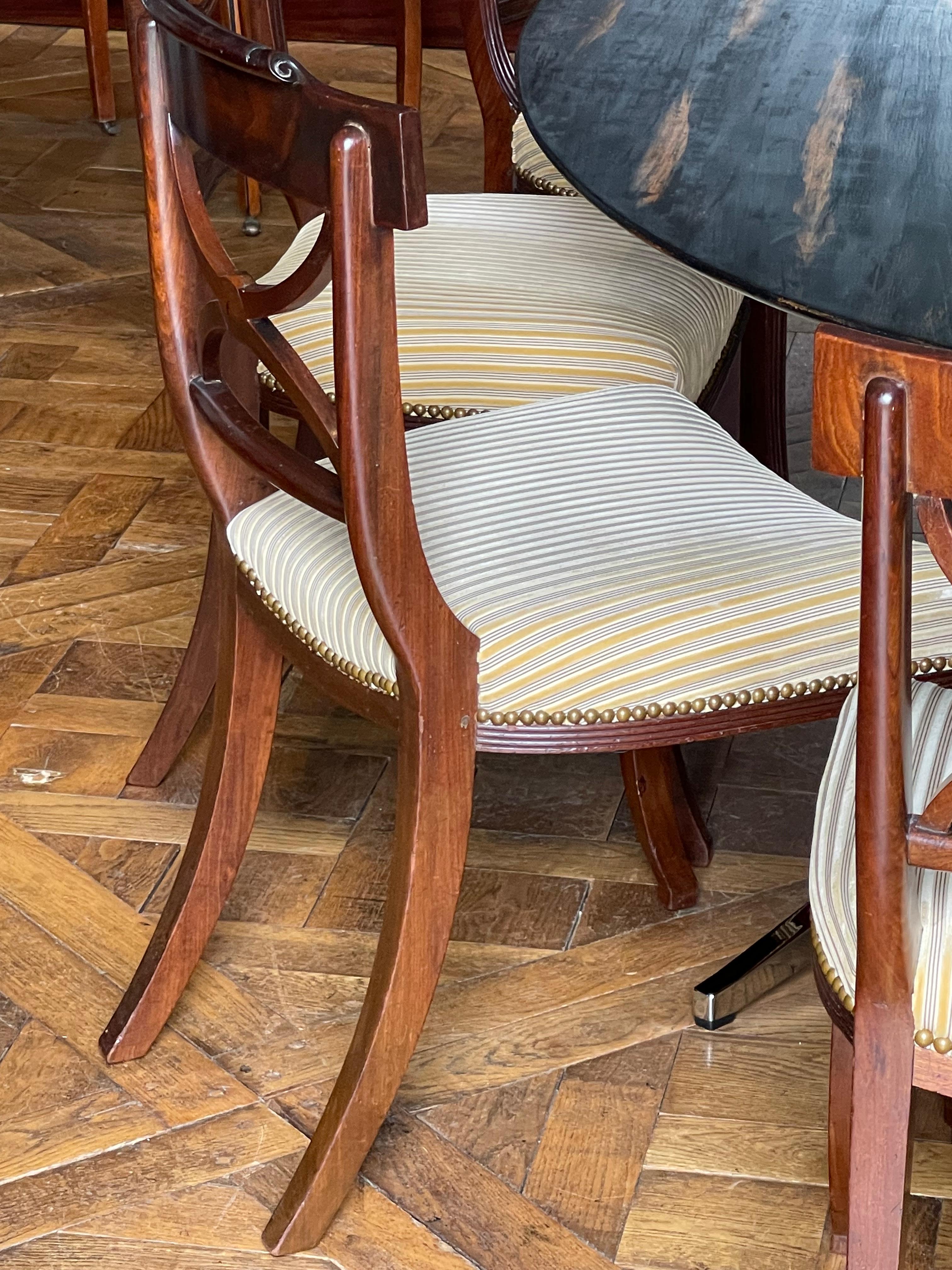 19th Century 8 Set of ca 1820 Regency Dining Room Chairs  For Sale