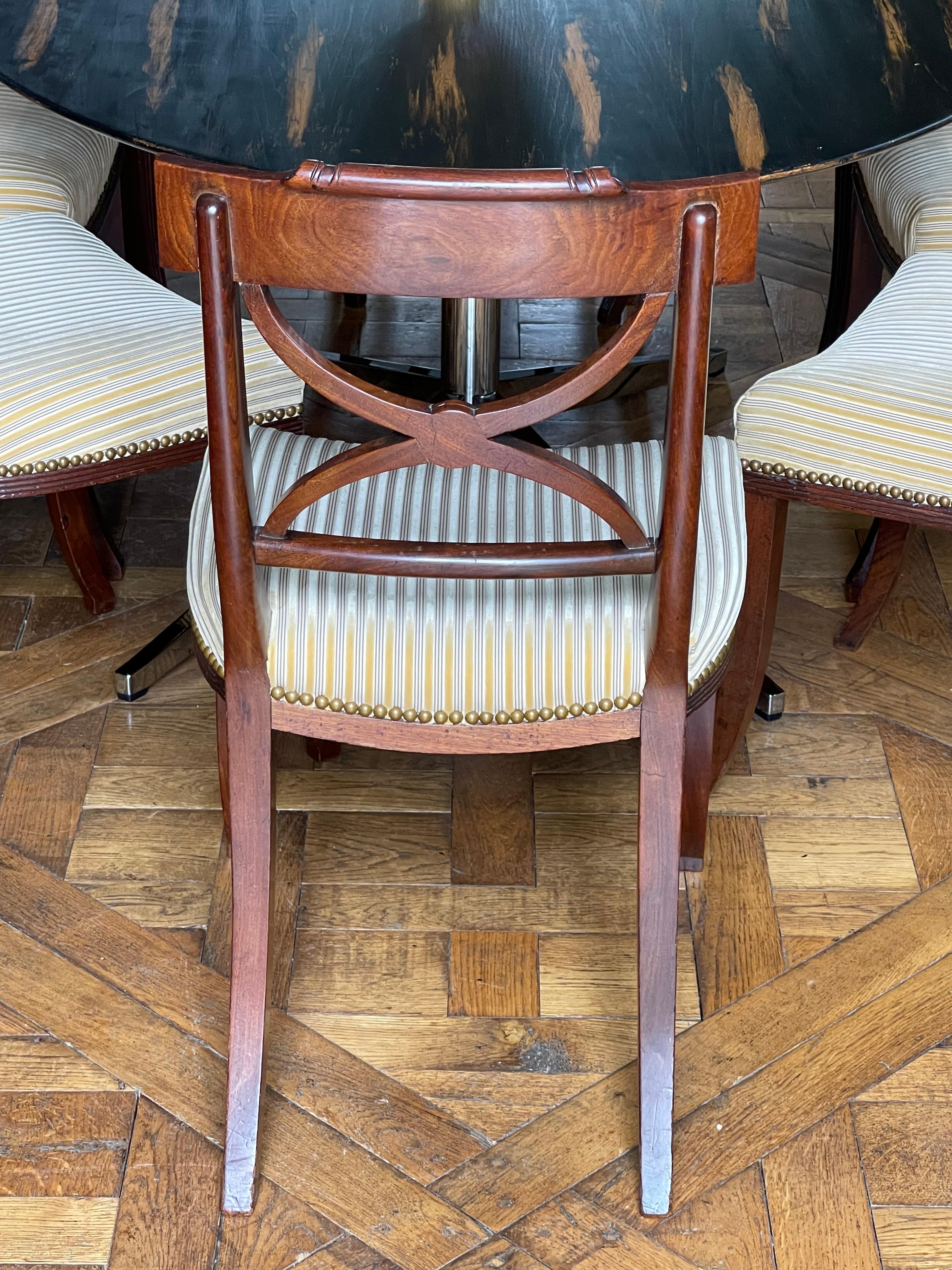 Mahogany 8 Set of ca 1820 Regency Dining Room Chairs  For Sale