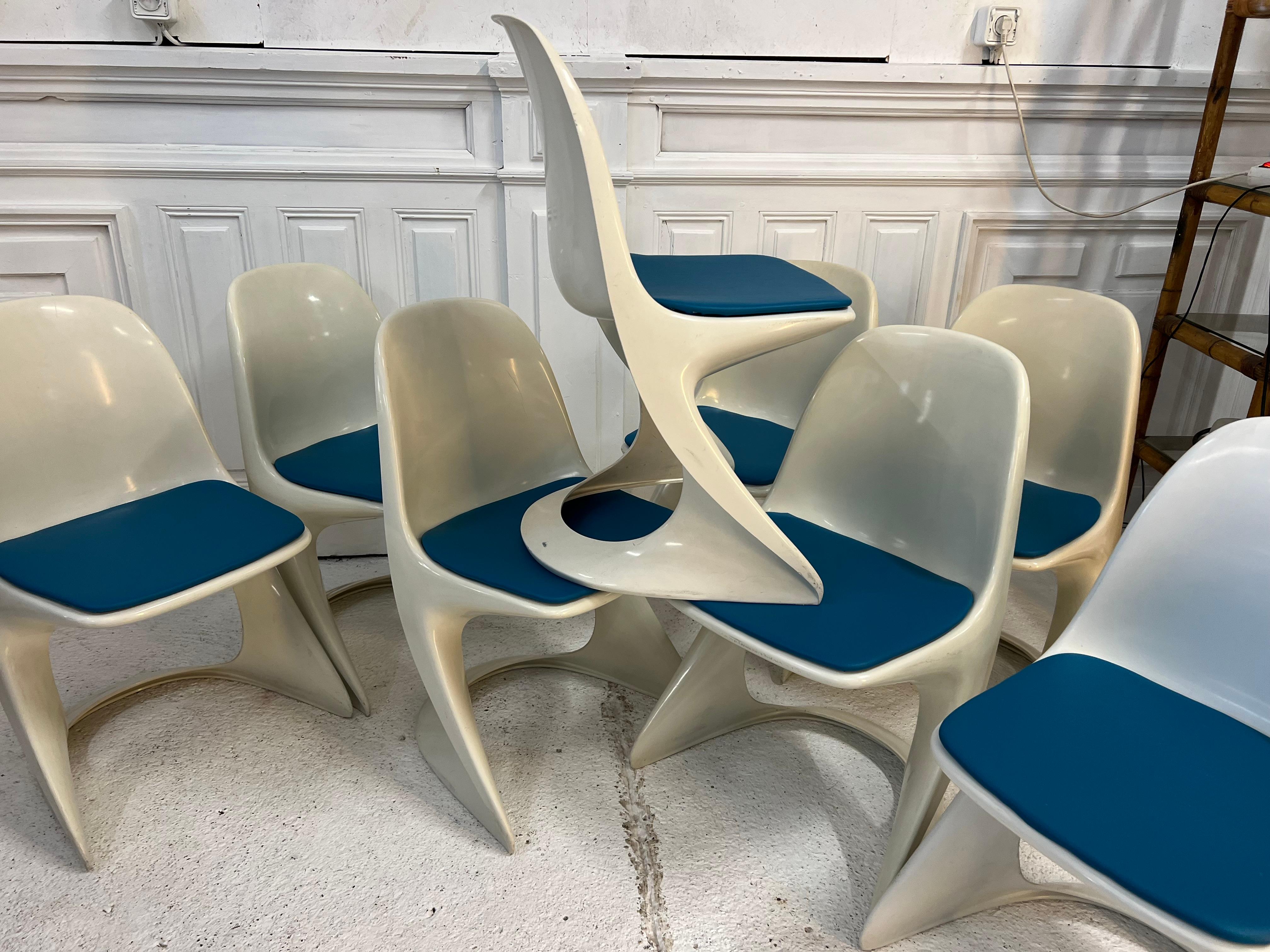 8 Stühle Casala , 1970er Jahre Vintage  im Zustand „Gut“ in PÉZENAS, FR