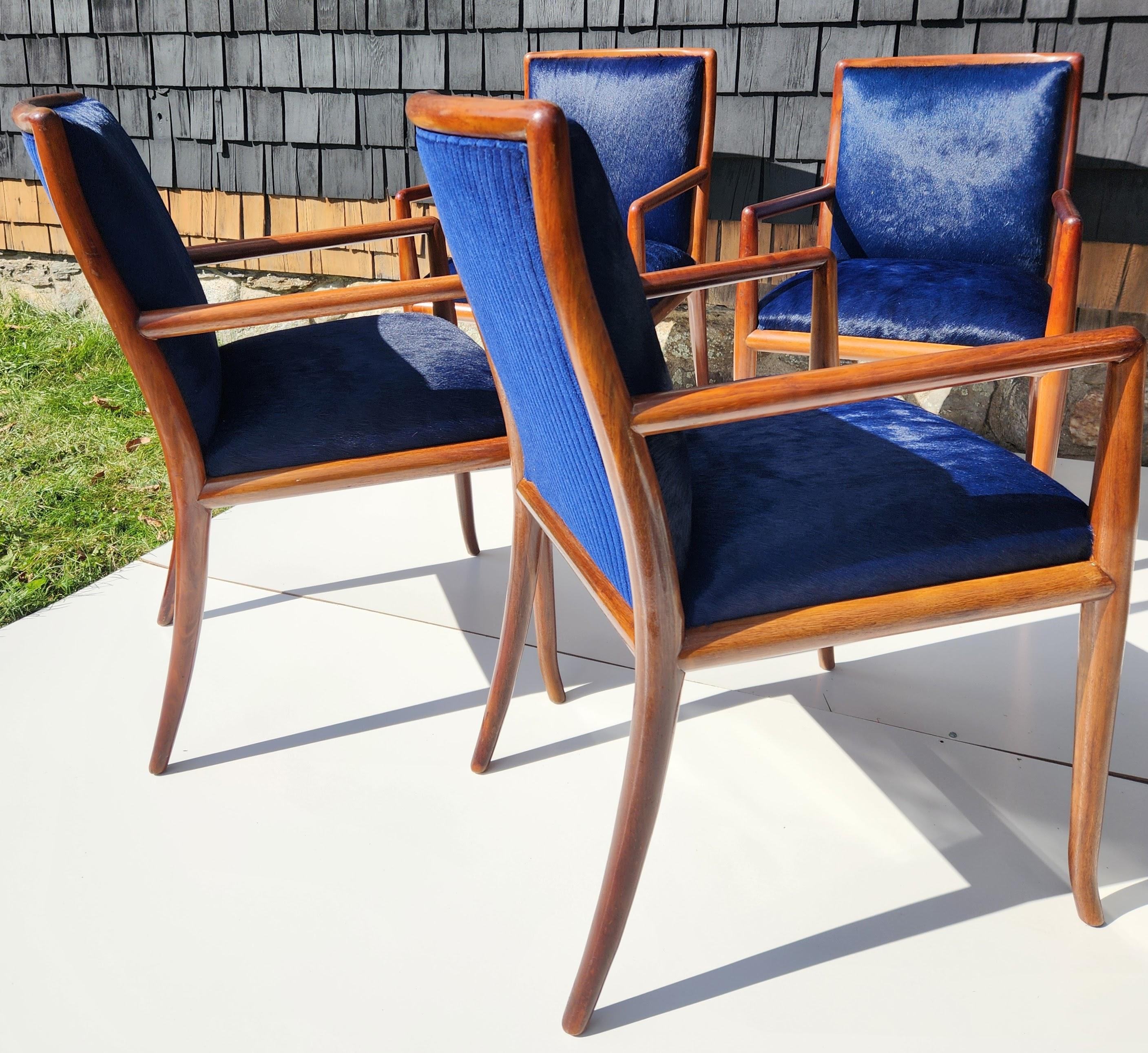 American 8 Robsjohn-Gibbings Walnut Dining Chairs for Widdicomb Furniture Co. 1959 For Sale