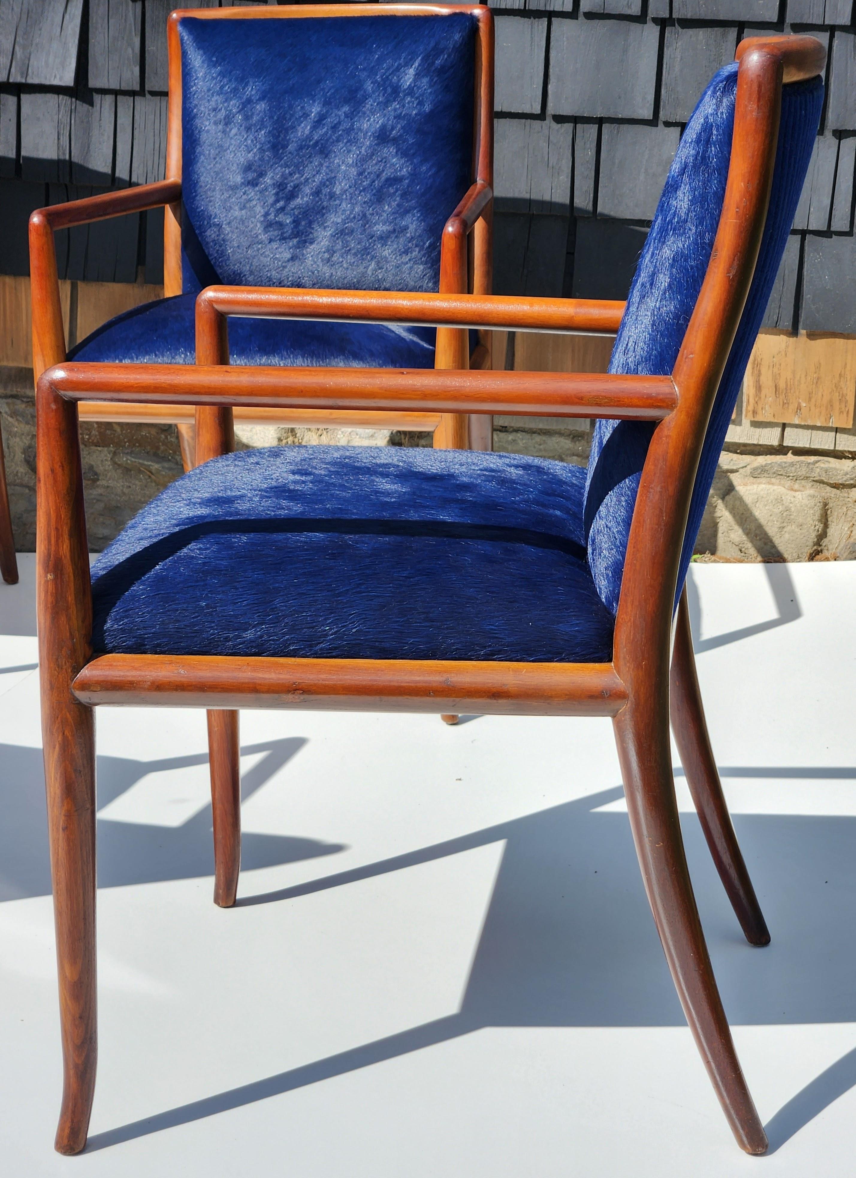 8 Robsjohn-Gibbings Walnut Dining Chairs for Widdicomb Furniture Co. 1959 In Good Condition For Sale In Camden, ME