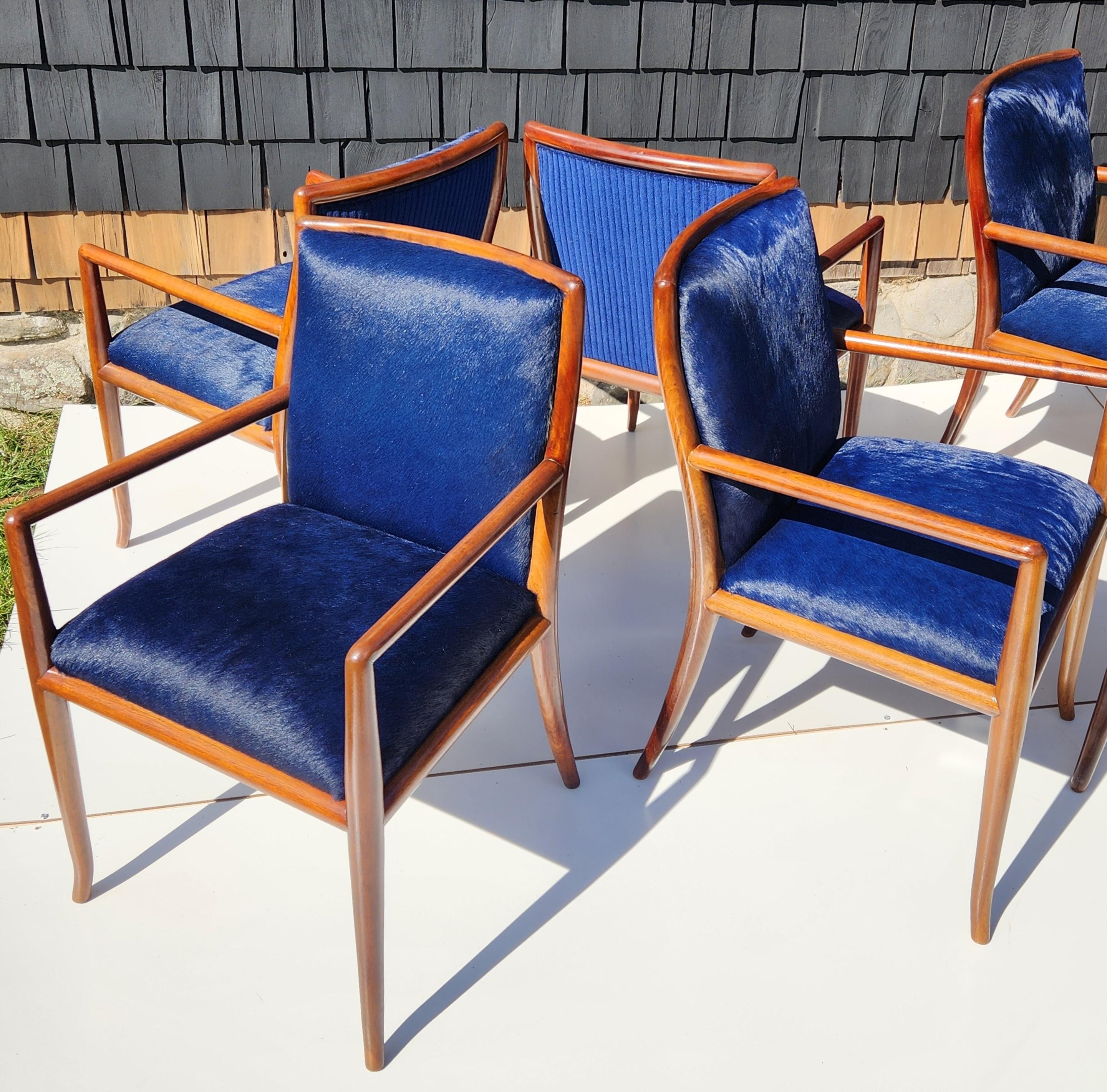 20th Century 8 Robsjohn-Gibbings Walnut Dining Chairs for Widdicomb Furniture Co. 1959 For Sale