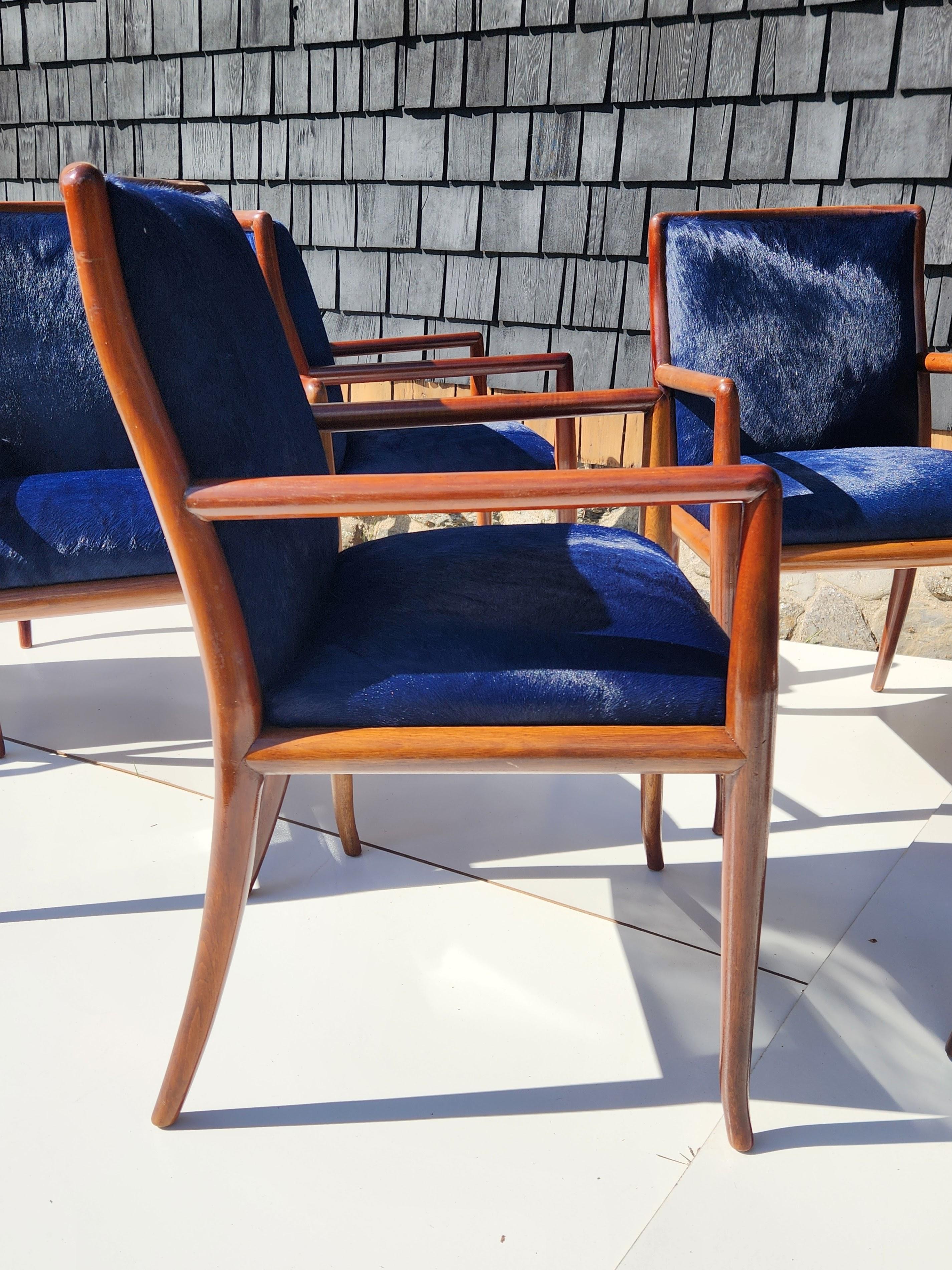 Leather 8 Robsjohn-Gibbings Walnut Dining Chairs for Widdicomb Furniture Co. 1959 For Sale
