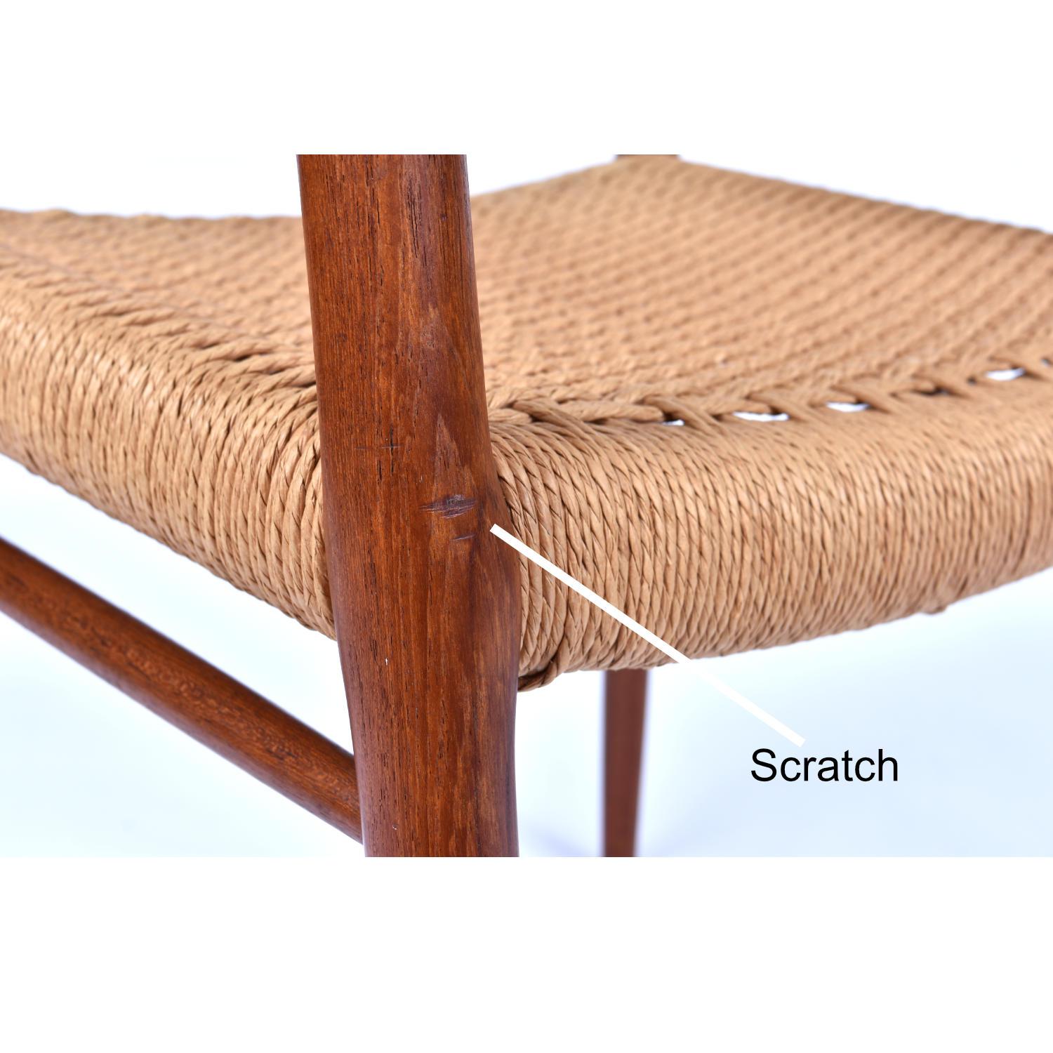 8 Roped Seat Danish Teak Dining Chairs Model 75 by Niels Otto Moller 5