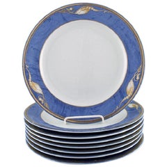 8 Royal Copenhagen "Magnolia" Dinner Plates, Late 20th Century