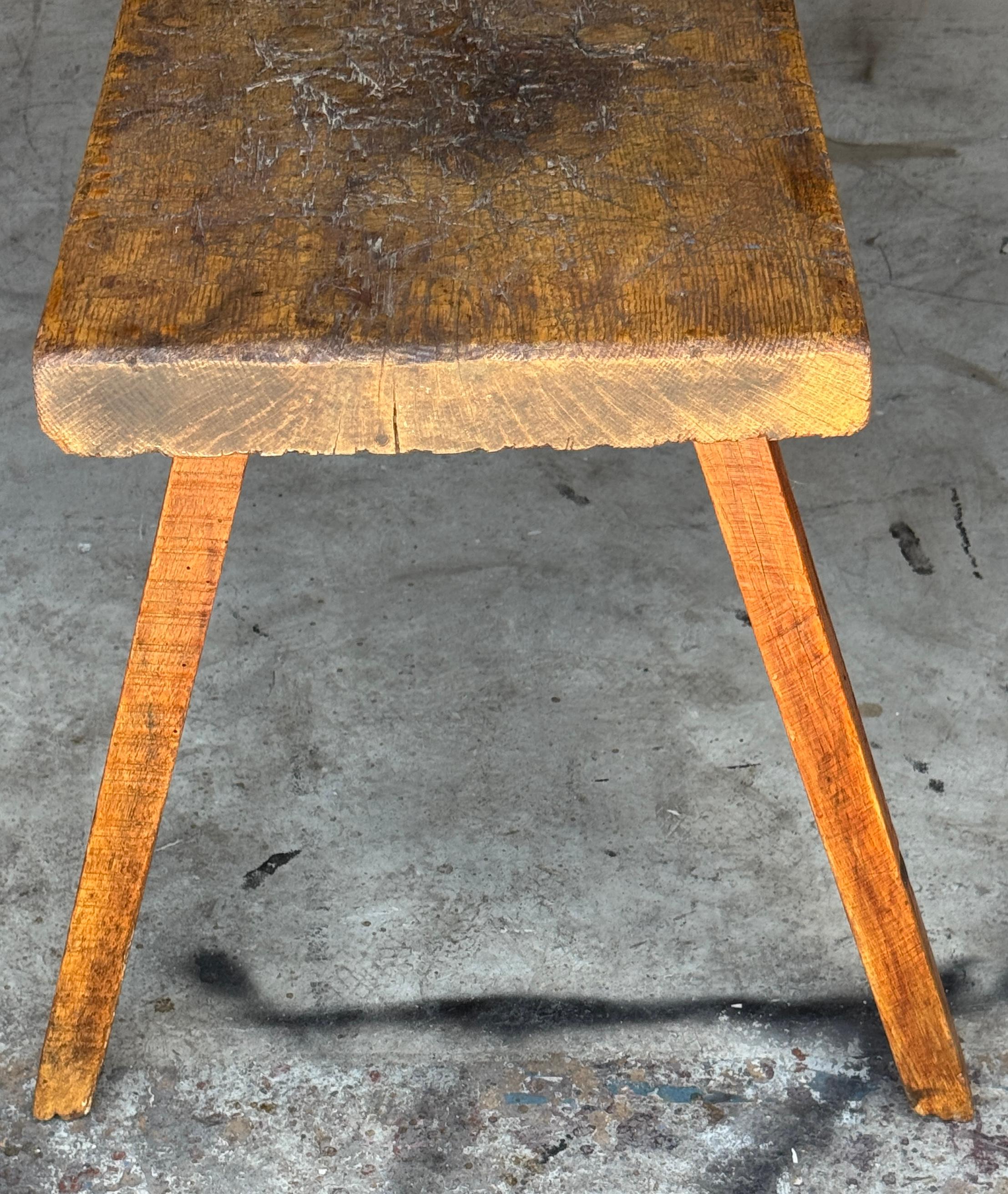 Industriel Table de travail (console) à tréteaux en châtaignier américain rustique 8' Deep Patina en vente