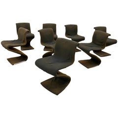 8 Sillas Vintage, Diseño Pop, Estructura Metálica, Tela Tensada, 1960-1970