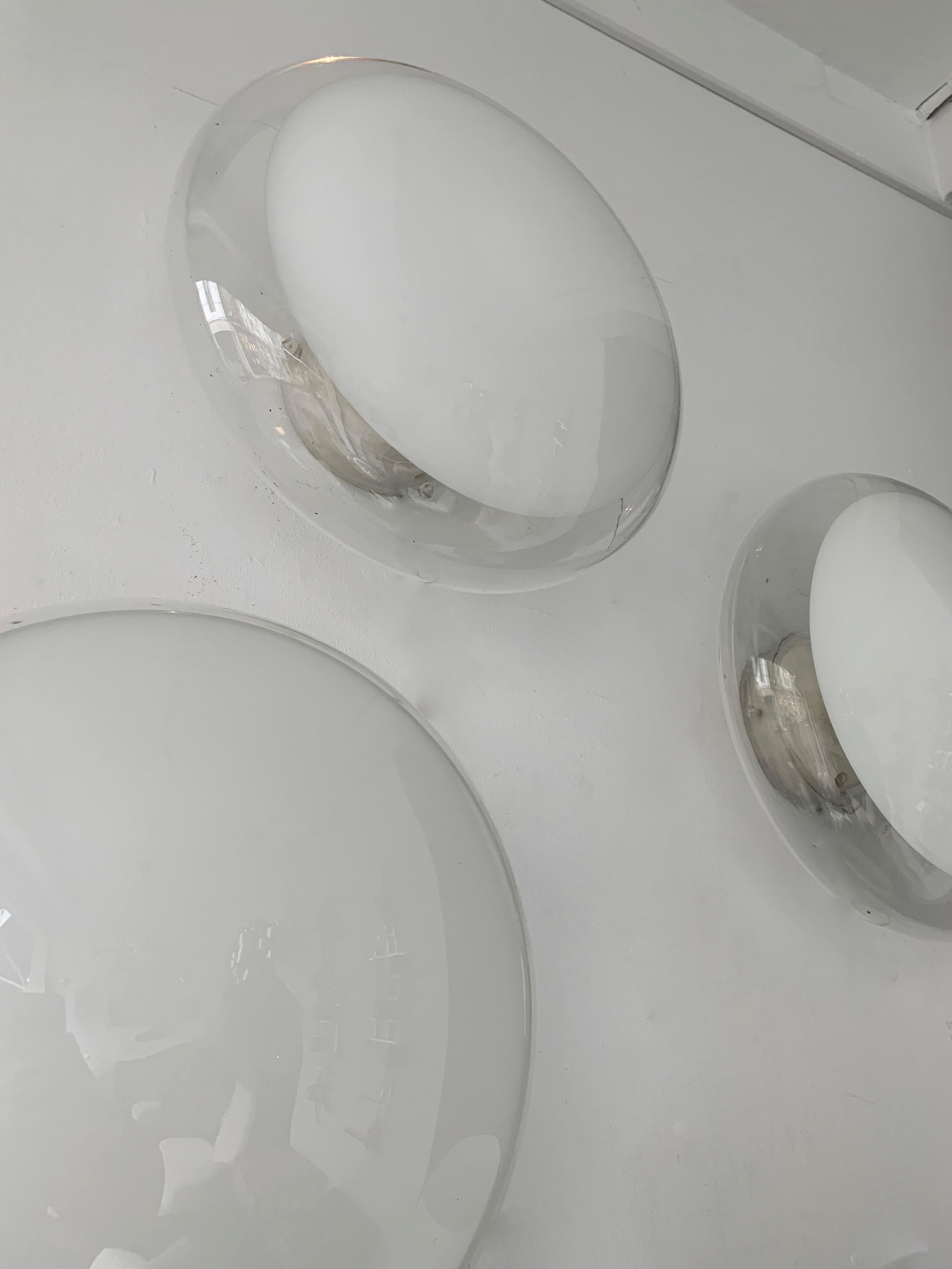 Space Age 4 Sconces Gill by Roberto Pamio for Leucos, Italy, 1970s