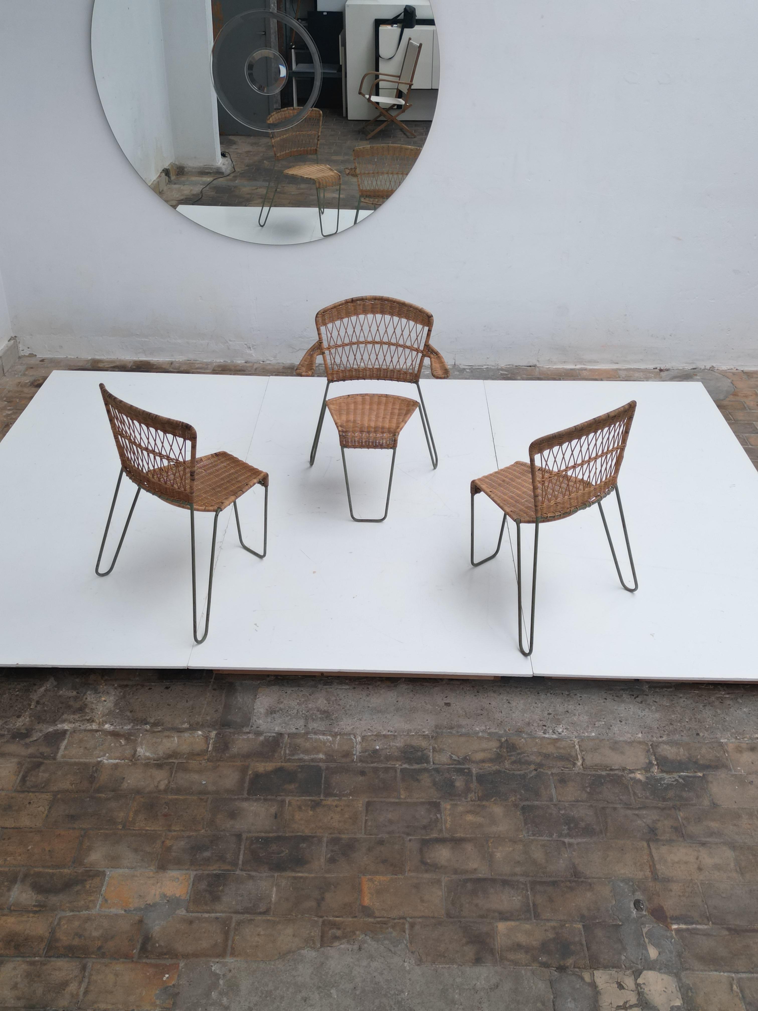 3 Sculptural Form 'Oro' Dining Chairs by Raoul Guys, 1951, Airborne, France For Sale 9